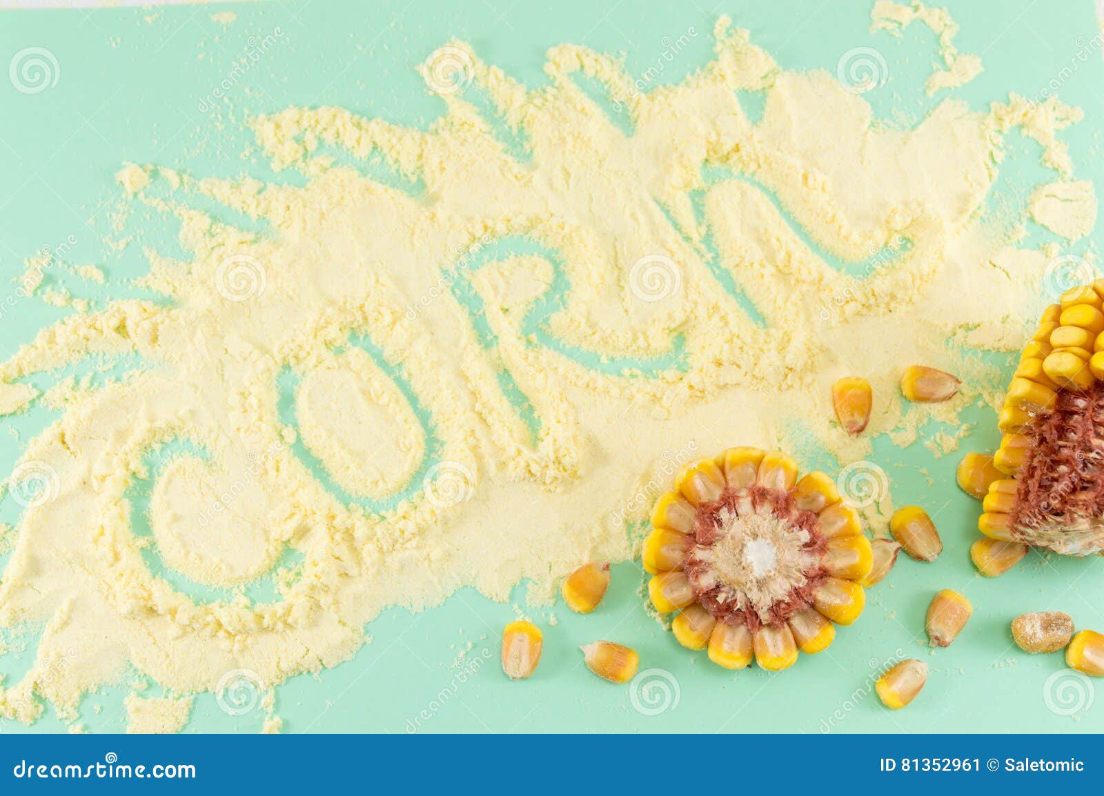 Corn Flour with the Word Corn Written in it Stock Image Image of corn