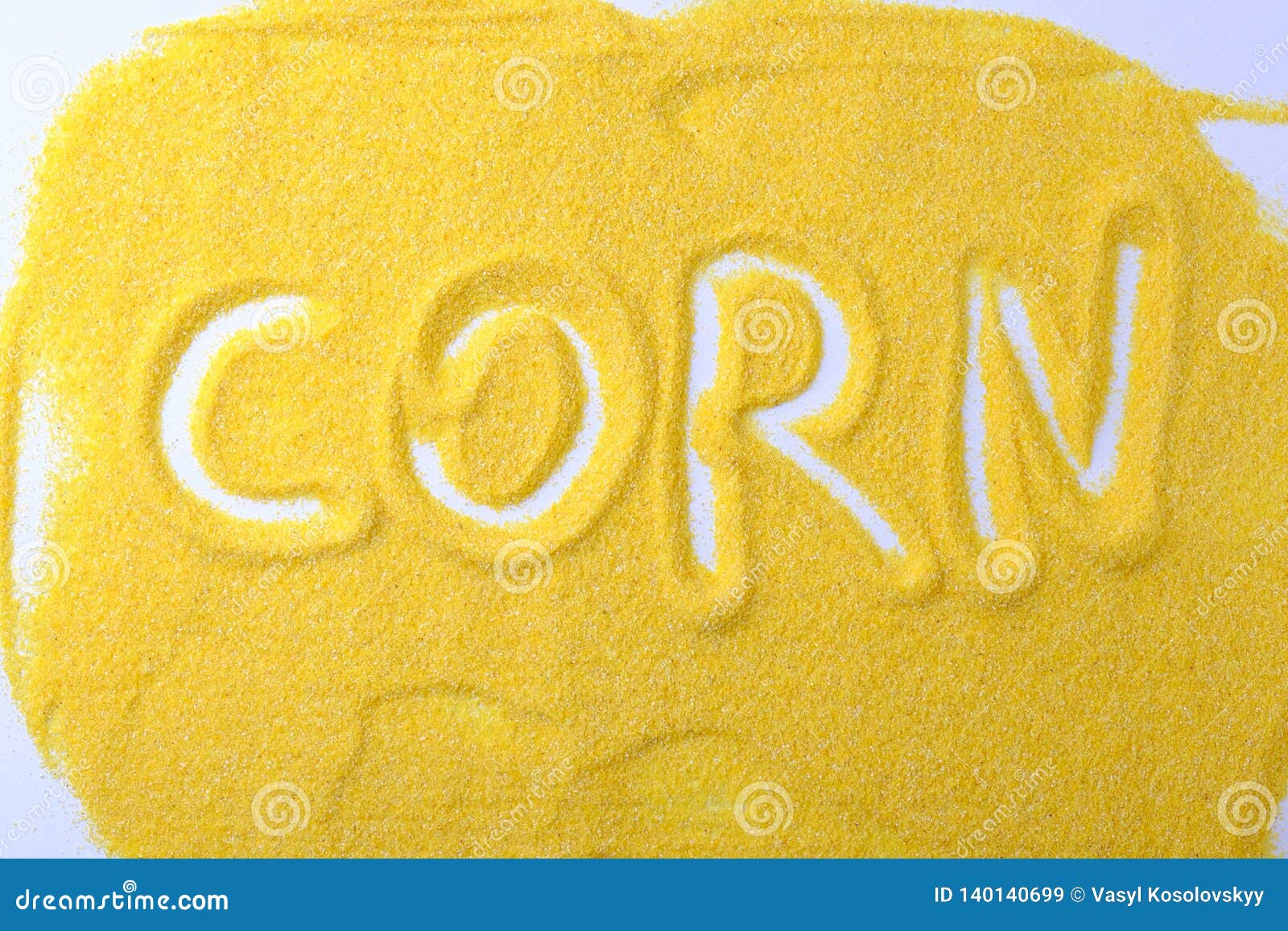 Corn Grits Concept Inscription Corn Flour Yellow Stock Image Image of yellow, closeup 140140699