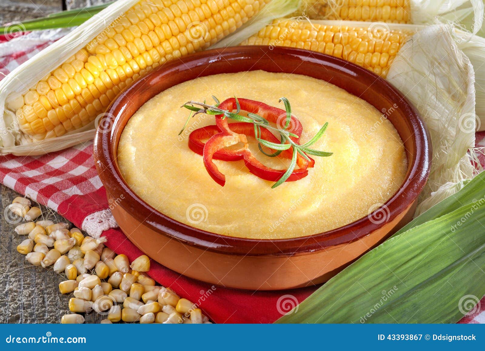 Corn grits polenta stock image. Image of golden, bowl 43393867