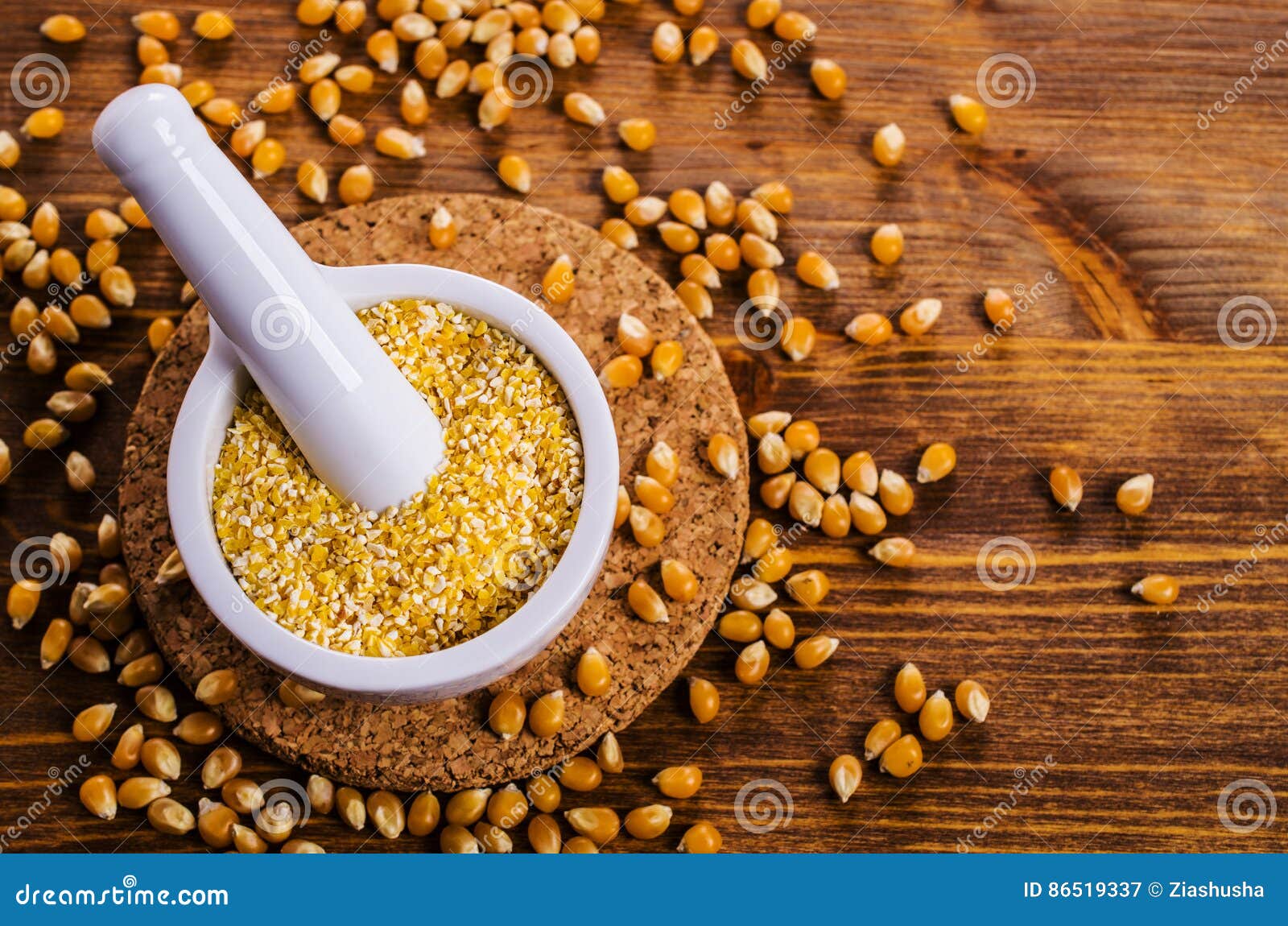 Corn grits and seeds stock image. Image of object, healthy 86519337