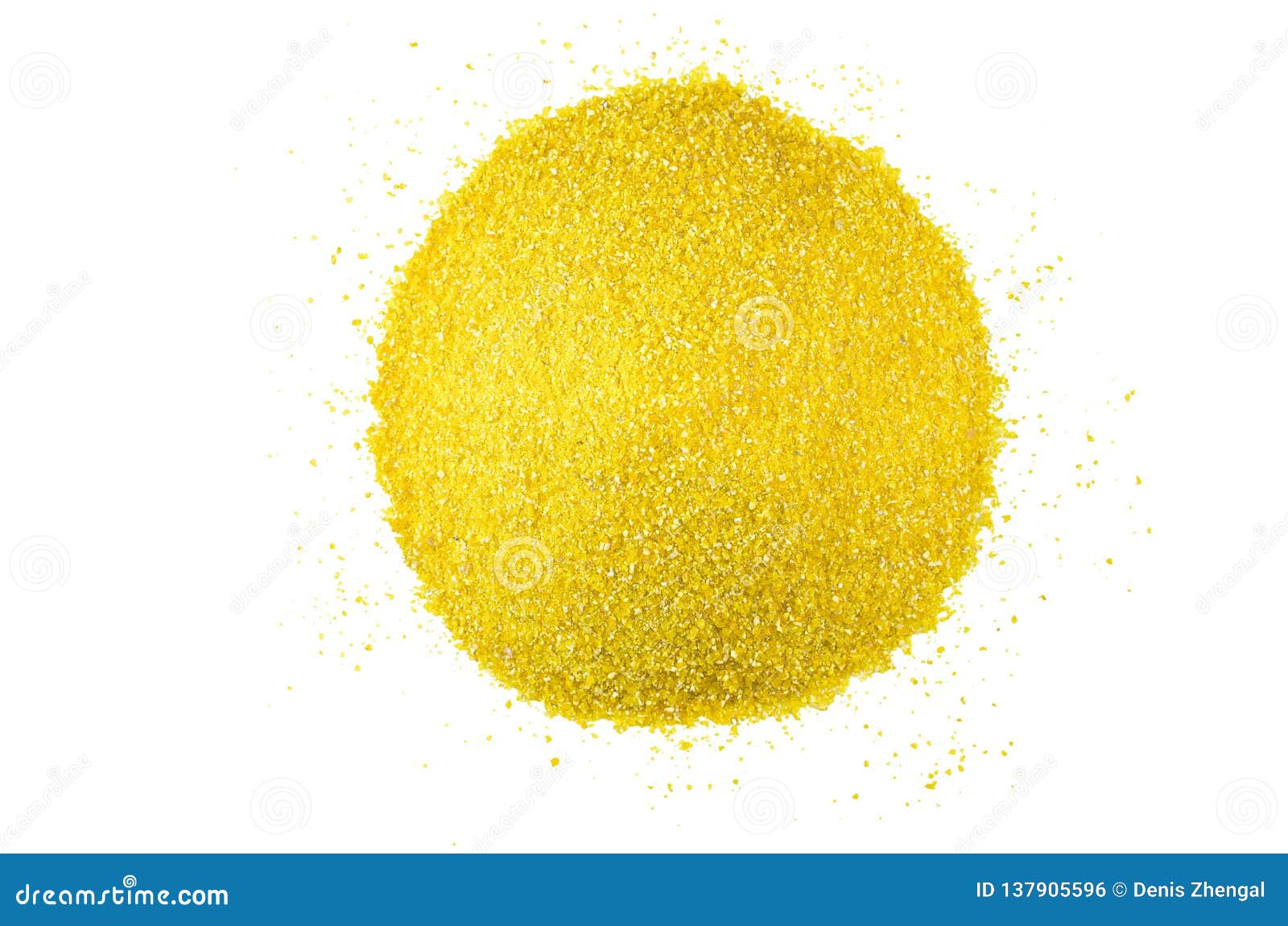 Corn Grits on the White Background, Isolated Stock Photo Image of