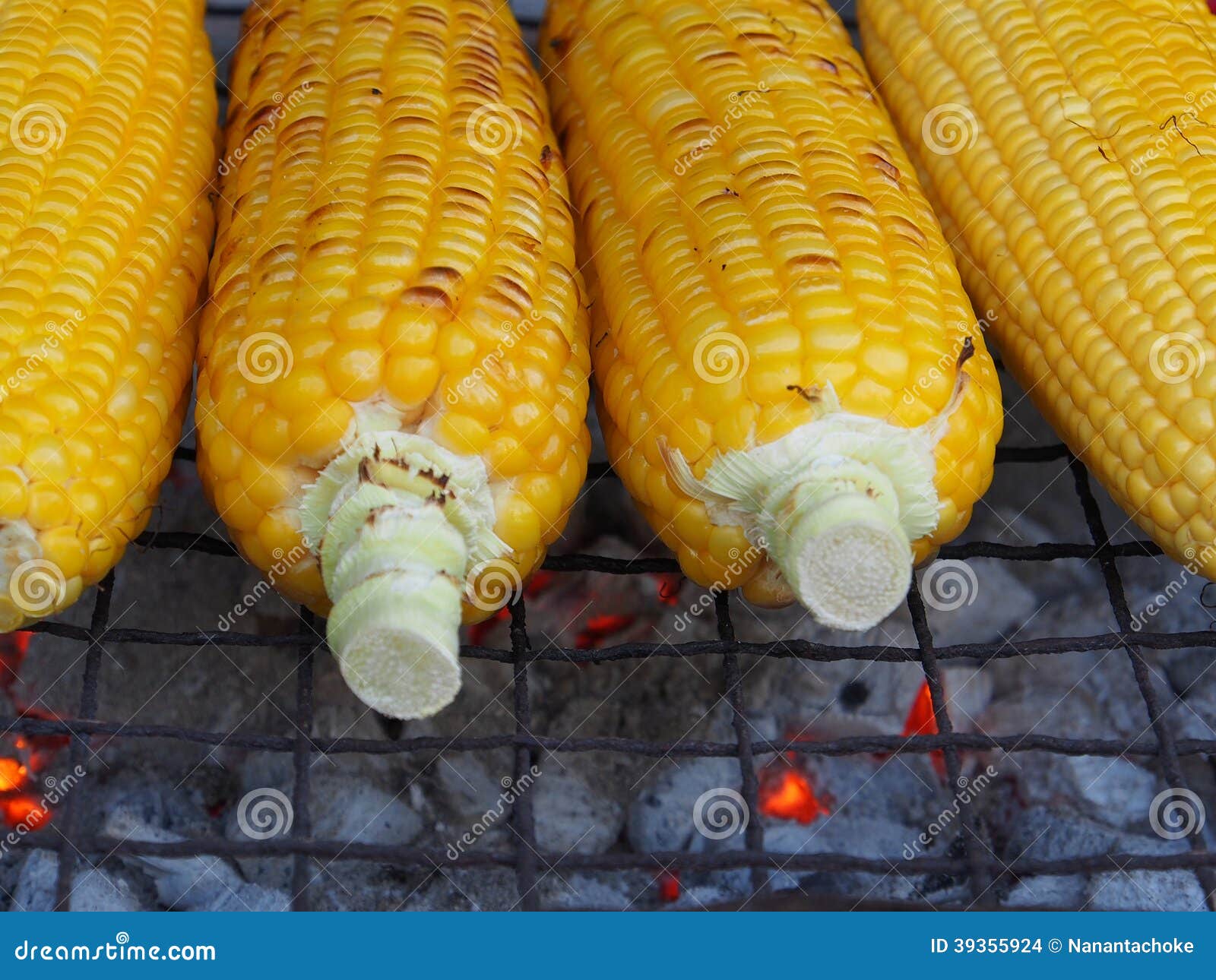Corn on the hot stove stock photo. Image of delicious 39355924
