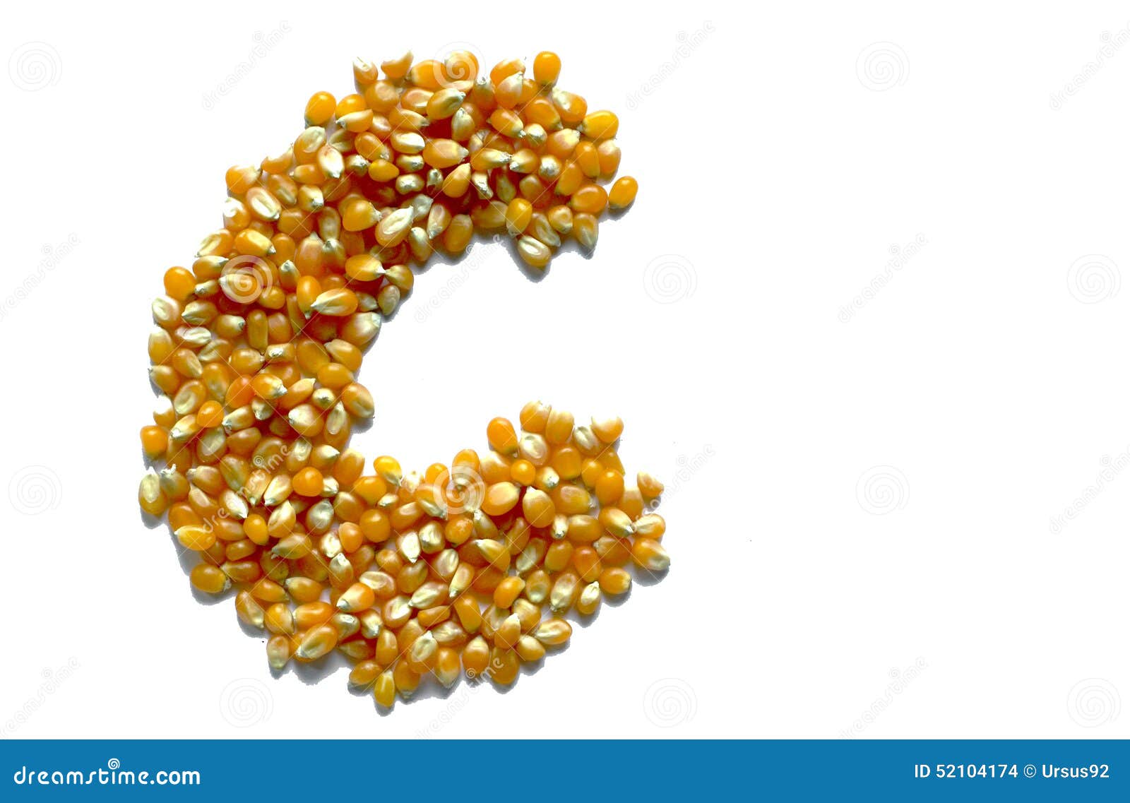 Corn letter stock photo. Image of yellow, corn, popcorn 52104174
