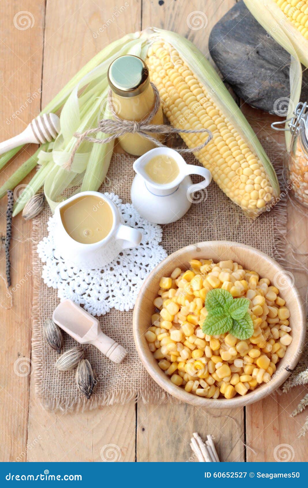 Corn Milk and Fresh Sweet Corn Juice Delicious. Stock Image Image of