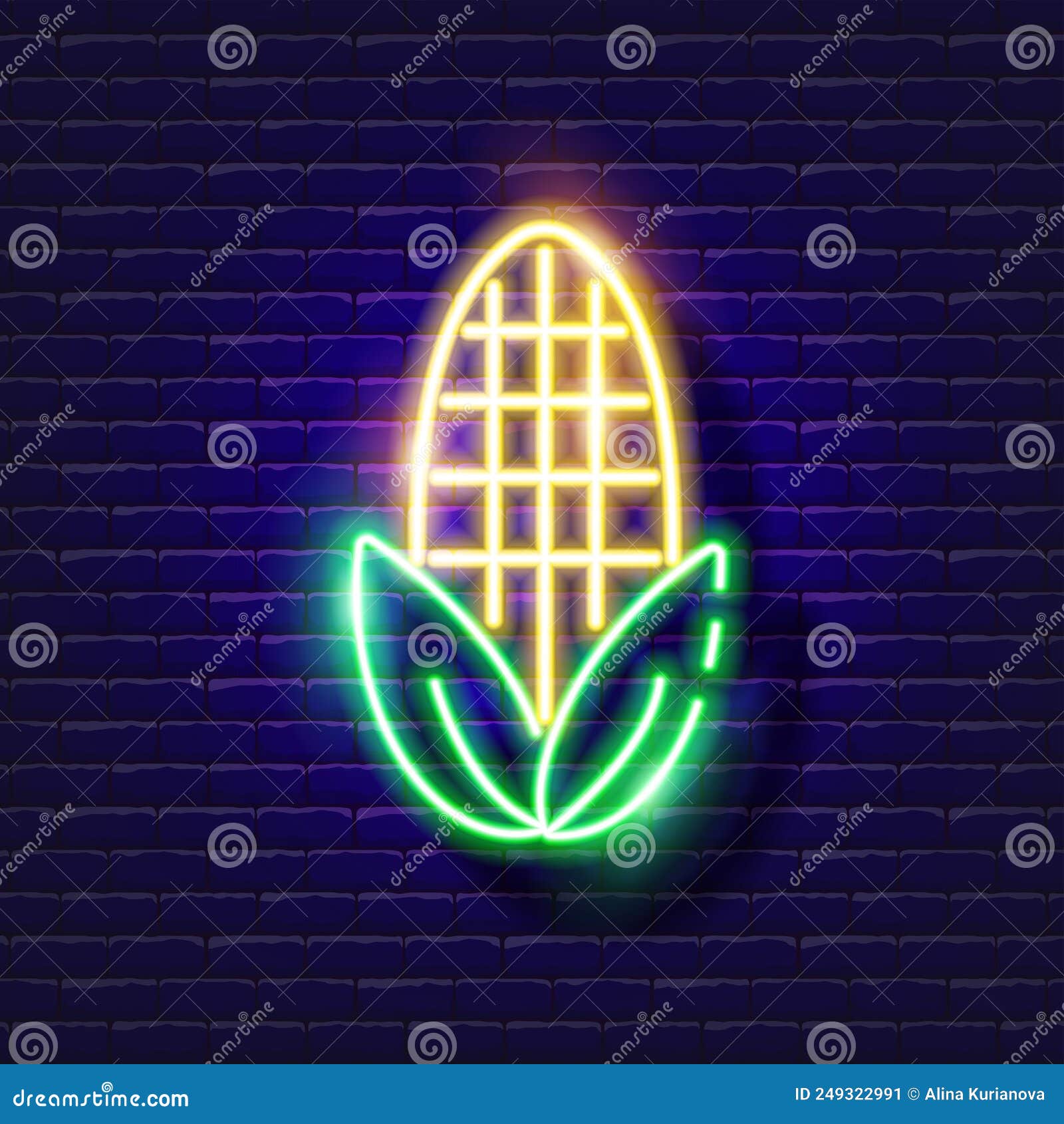 corn neon icon. gardening and agriculture concept.  sign for , website, signboard, banner, advertisement.