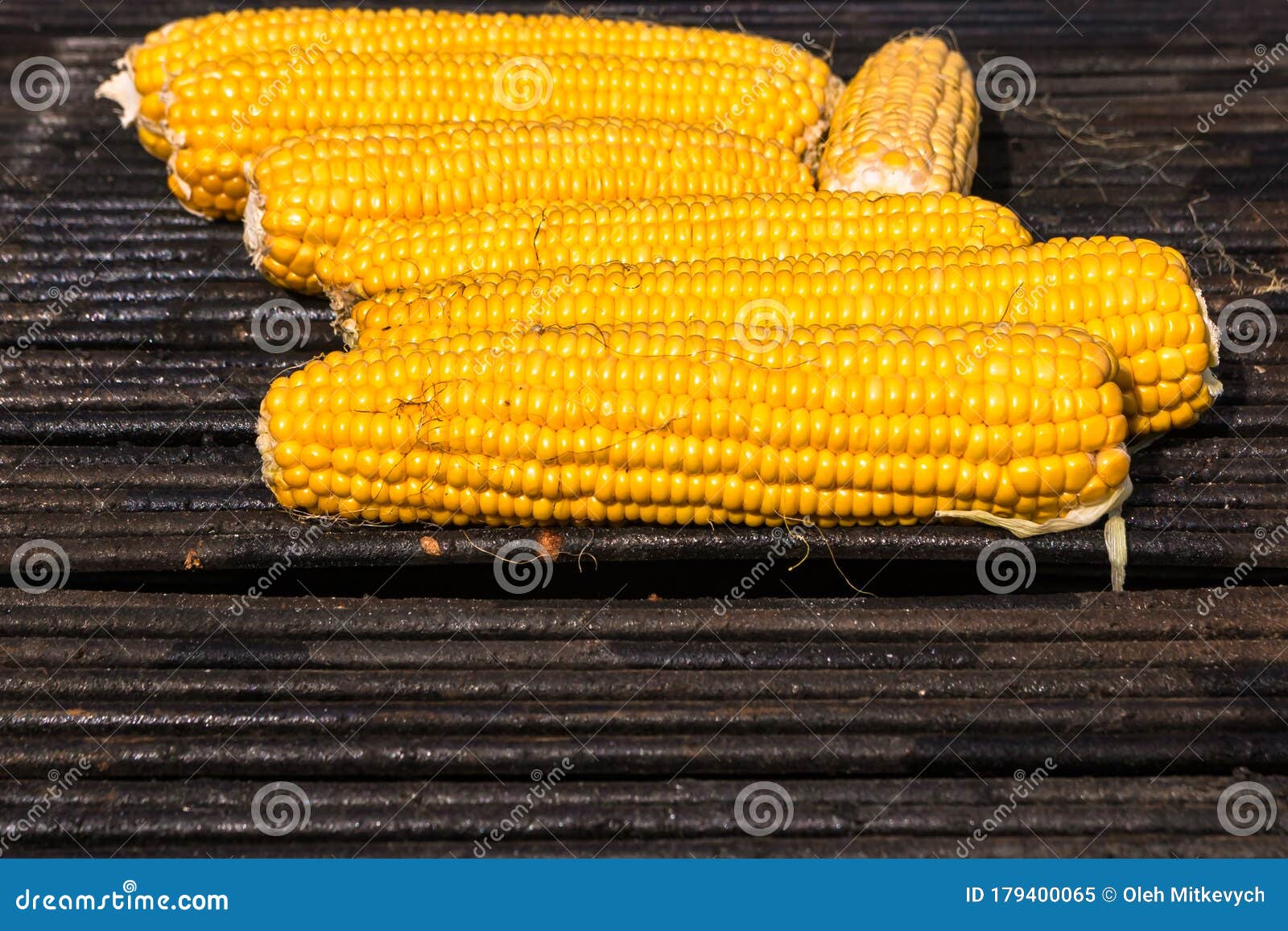 Corn Roast on the Grill. Cooking As a Hobby. Professional Cooking Stock