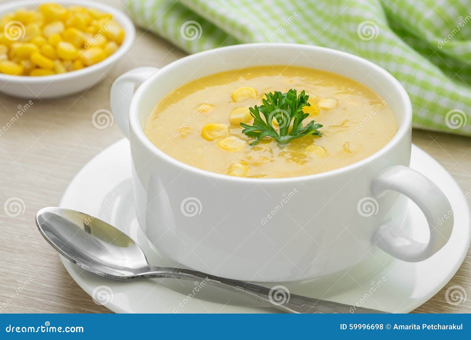 Corn Soup In Bowl Stock Photo - Image: 59996698