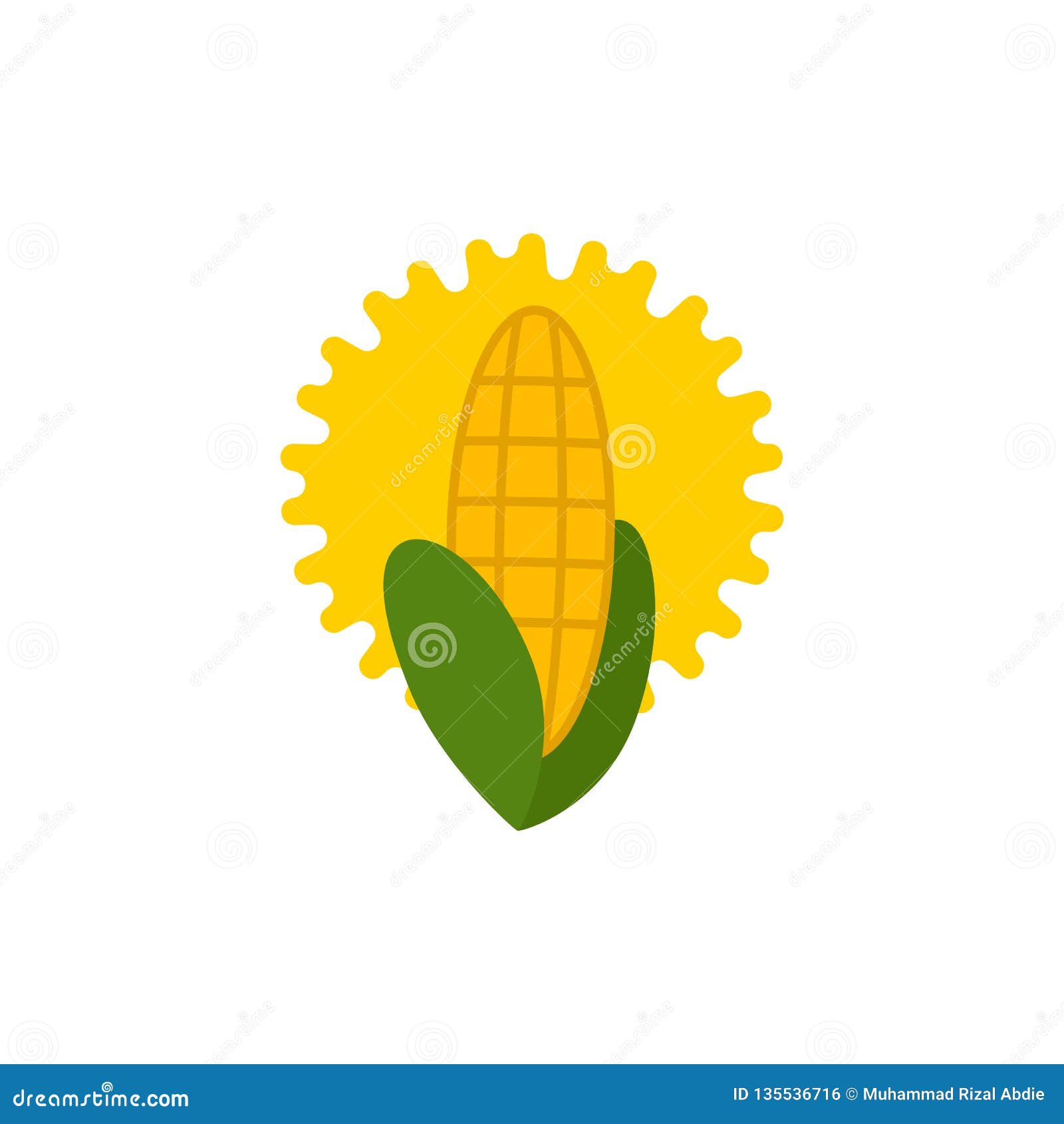 Corn and Sun Logo Icon Cartoon Illustration Stock Vector - Illustration of  grain, crop: 135536716