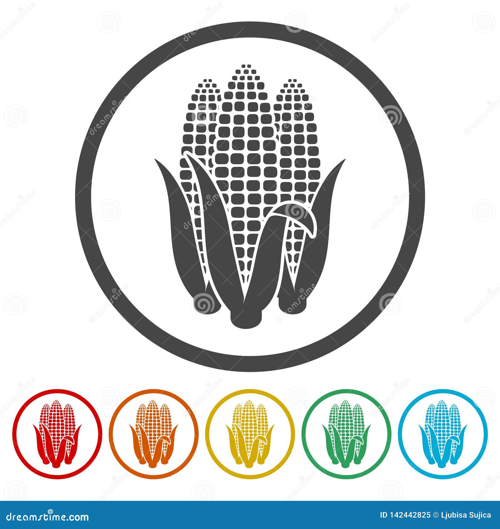 Corn symbol icon stock vector. Illustration of nutrition 142442825