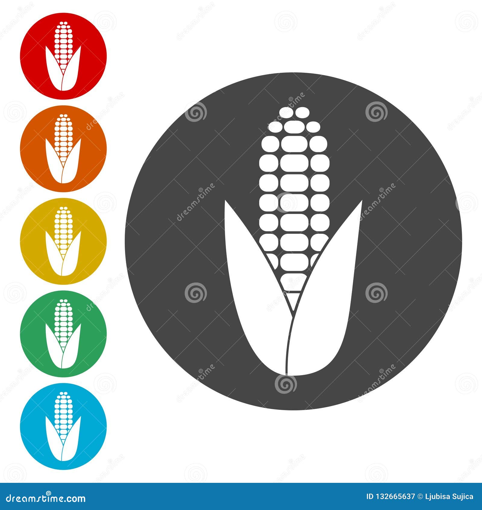 Corn symbol icons set stock vector. Illustration of corncob 132665637