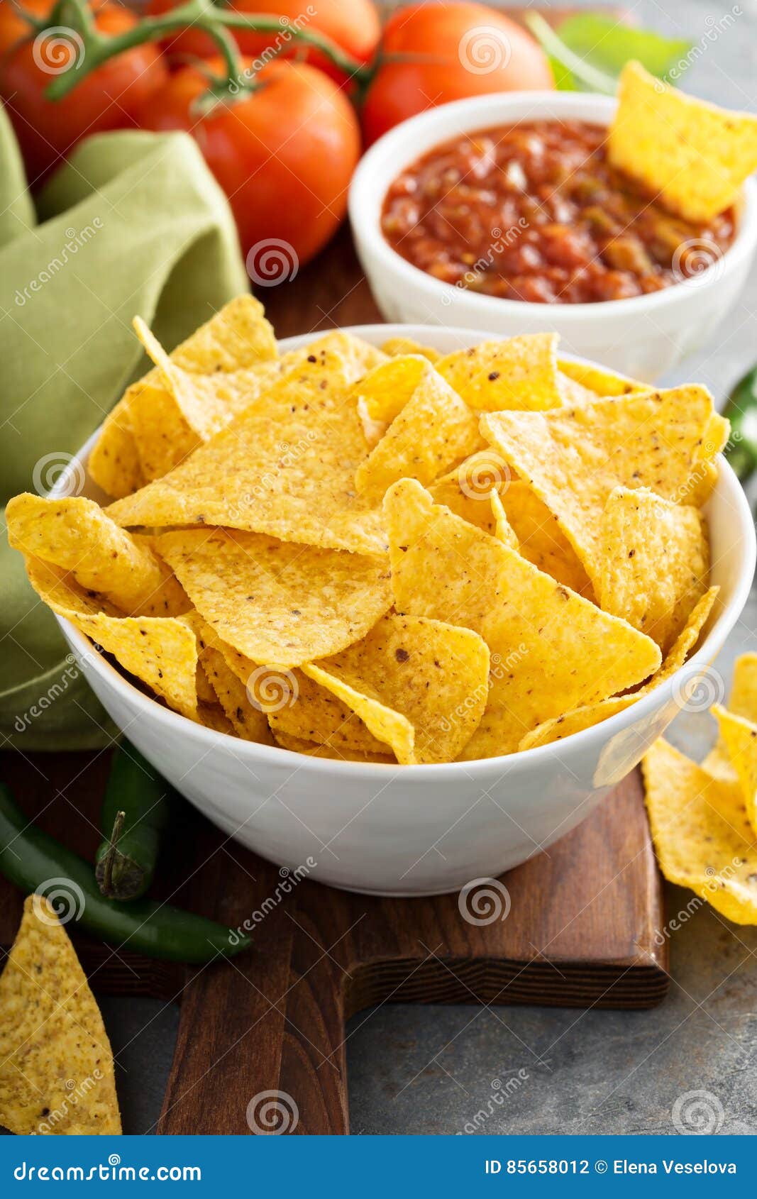 Corn Tortilla Chips in Big Bowl Stock Photo Image of crisp, party