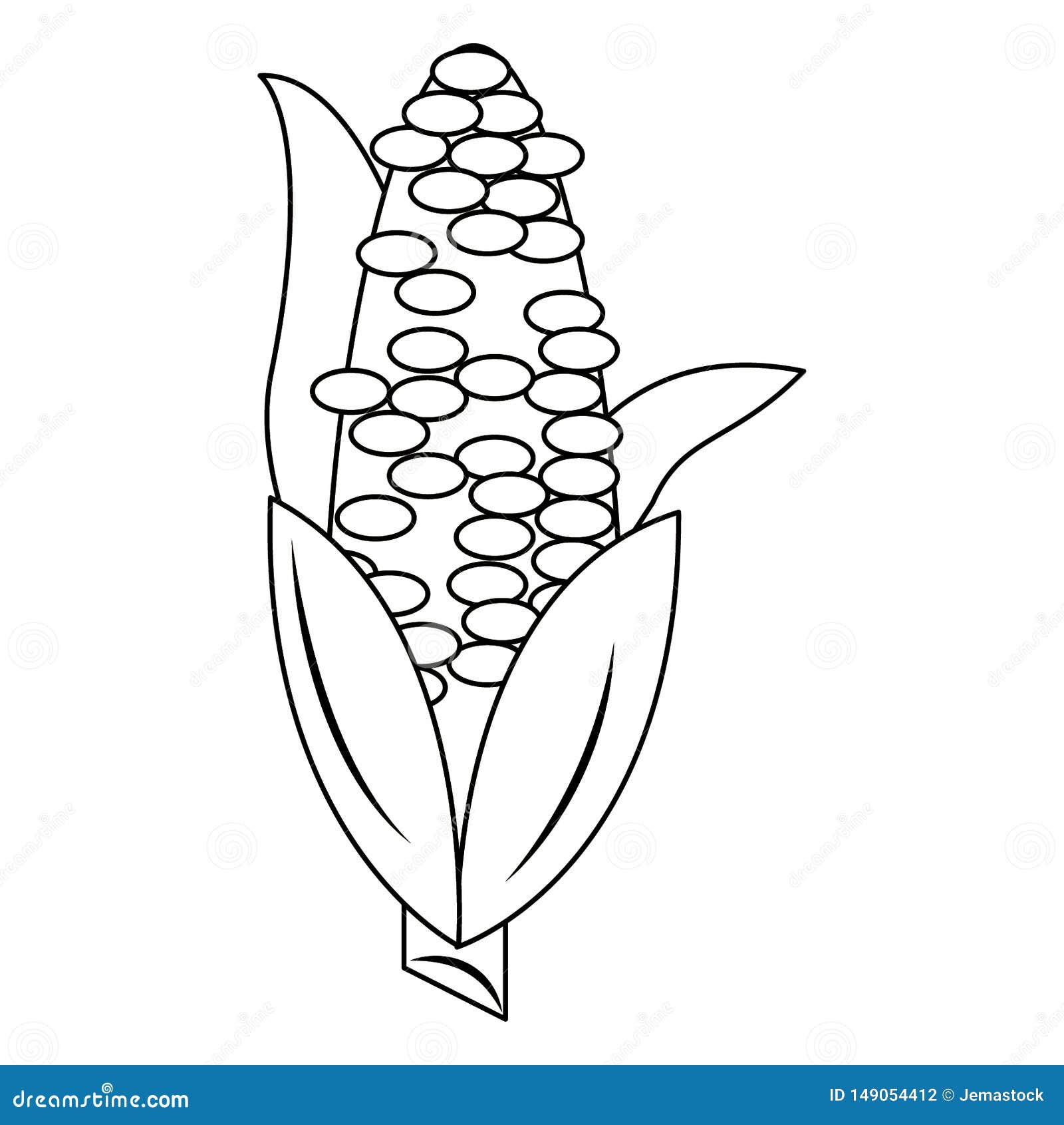 Corn Vegetable Food Cartoon Isolated in Black and White Stock Vector - Illustration of element, product: 149054412 Corn Vegetable Food Cartoon Isolated in Black and White Stock Vector - Illustration of element, product: 149054412