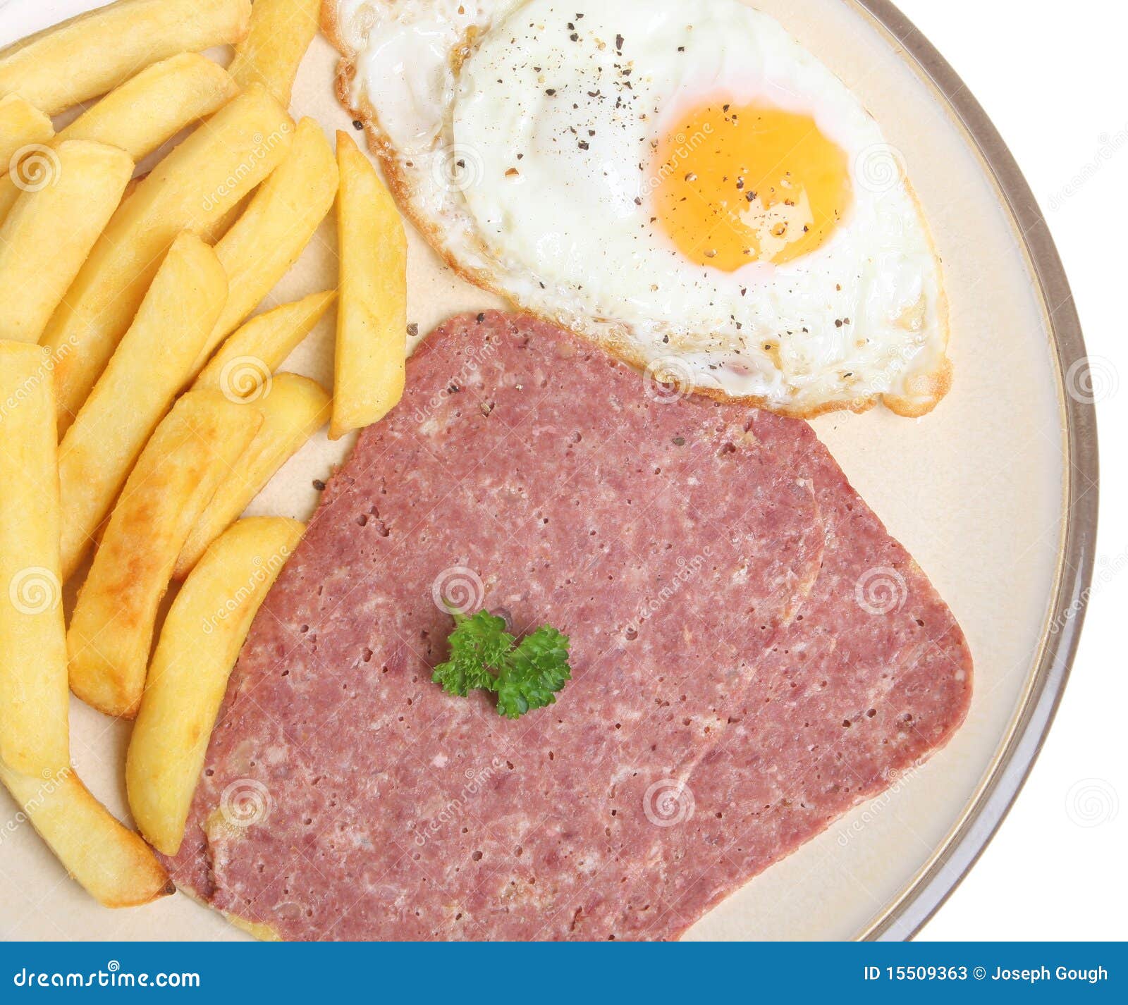 Corned Beef, Egg And Chips Stock Photos Image 15509363