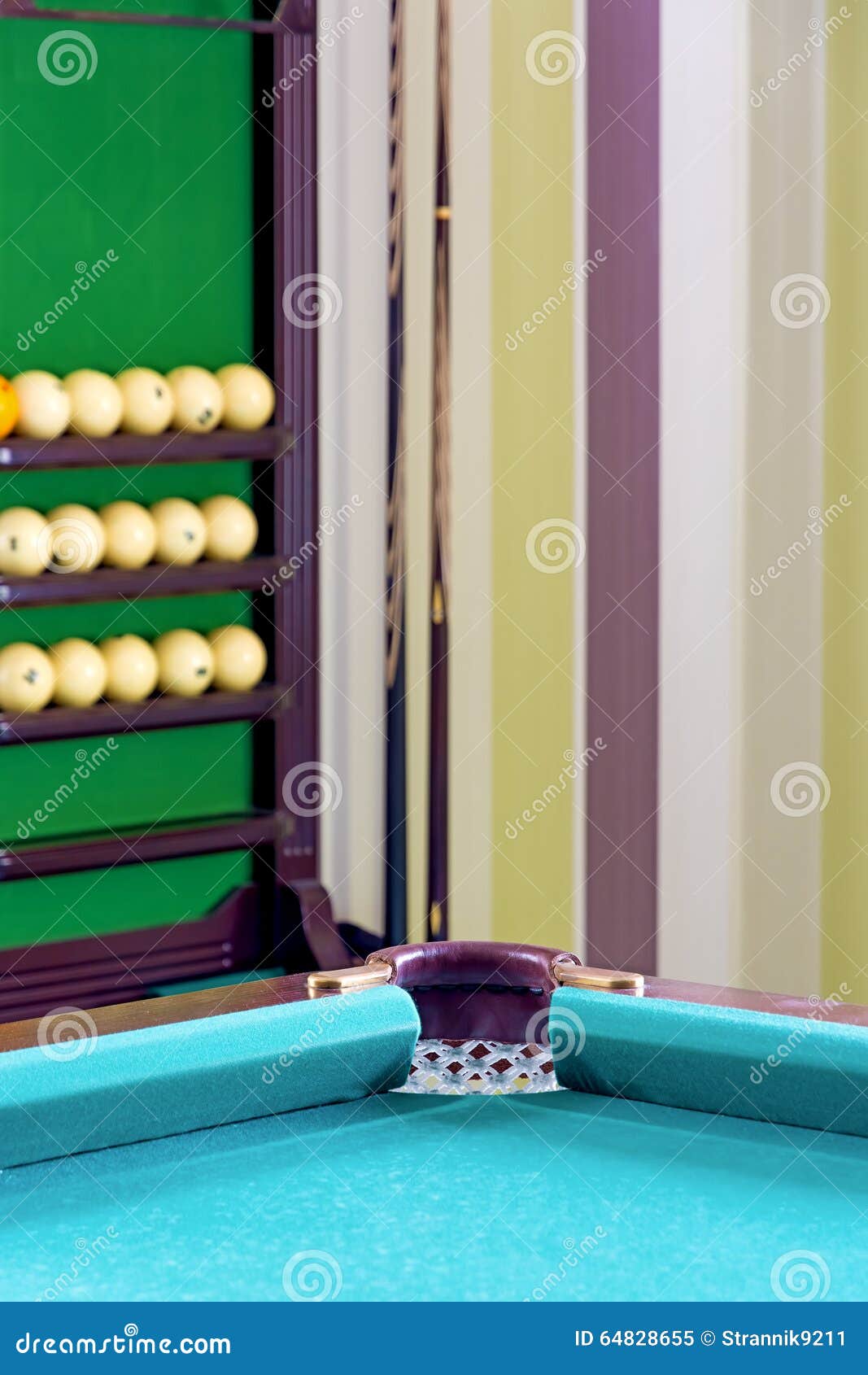 Corner of of a Billiard Table. Stock Image Image of sports, interior