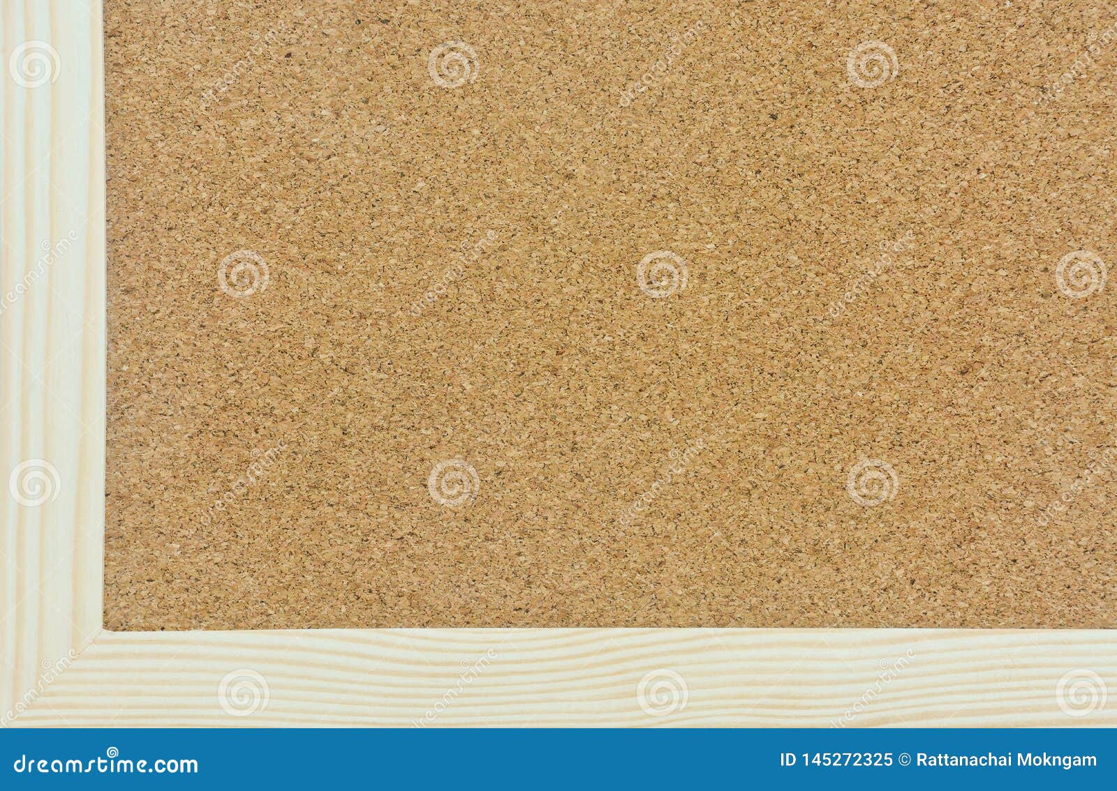 The Corner of Cork Board with Pine Wood Frame Stock Illustration