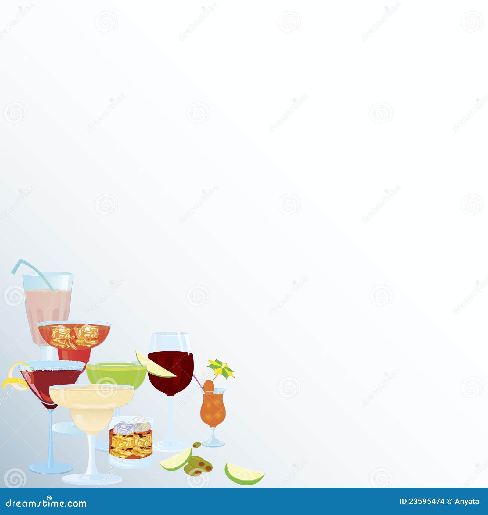 CornerCsomococktailborders Stock Vector Illustration of party