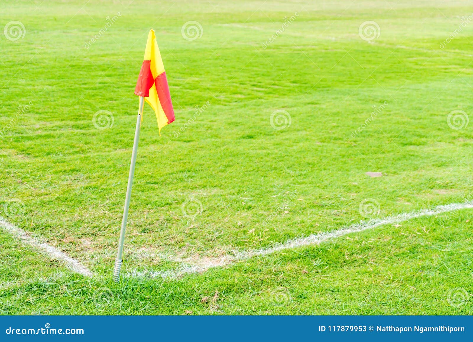 Corner Flag in Green Football Field Stock Image Image of game, sport