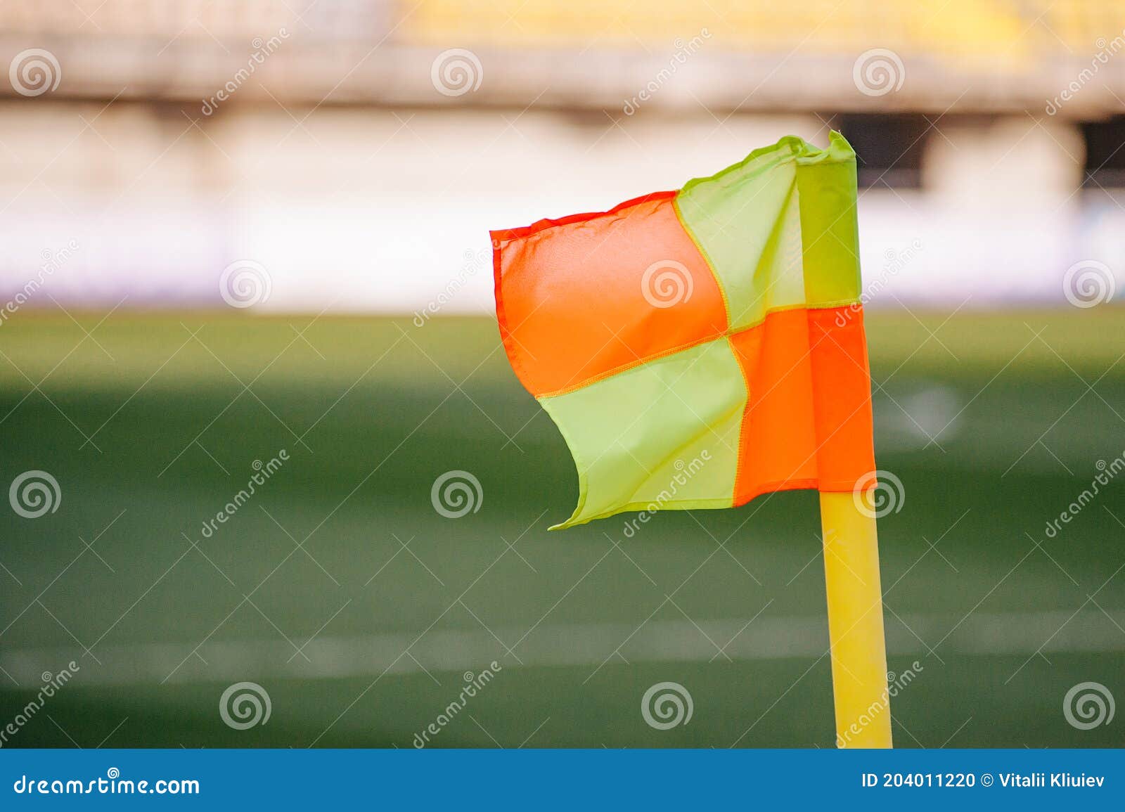 Corner Kick of Football Field with Flag Stock Photo Image of