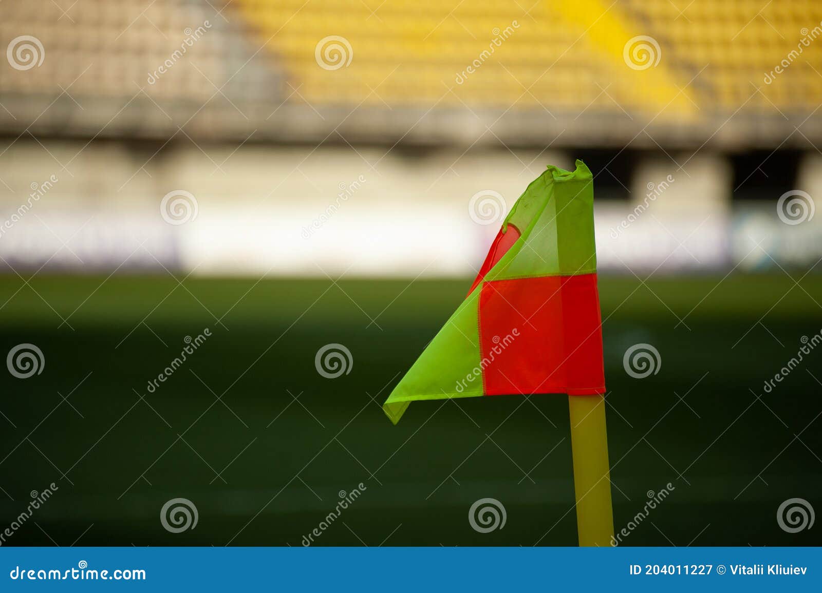 Corner Kick of Football Field with Flag Stock Image Image of team