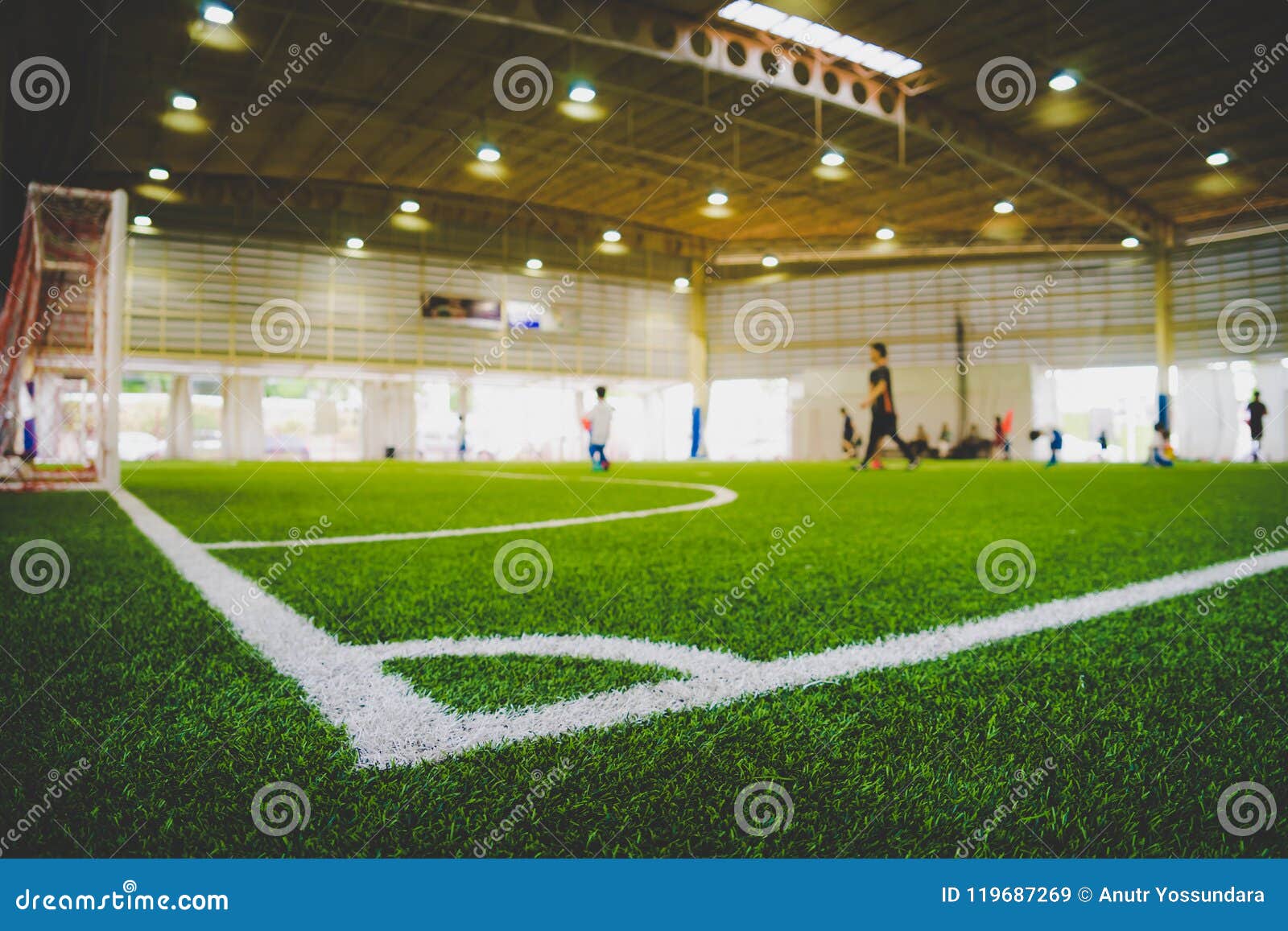 corner line of indoor football soccer training field