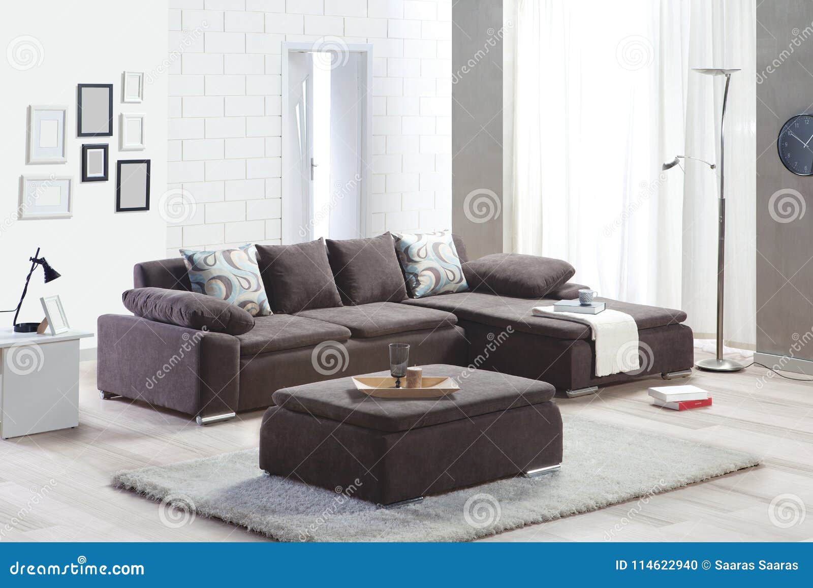 Corner sofa for home stock photo. Image of elegance 114622940