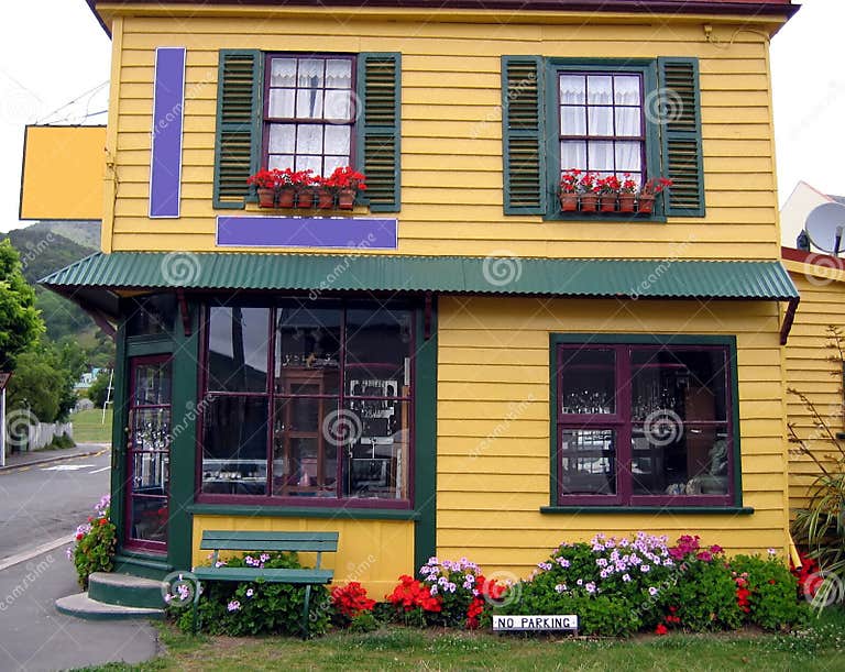 Corner Store stock image. Image of clapboard, zealand, yellow 24067