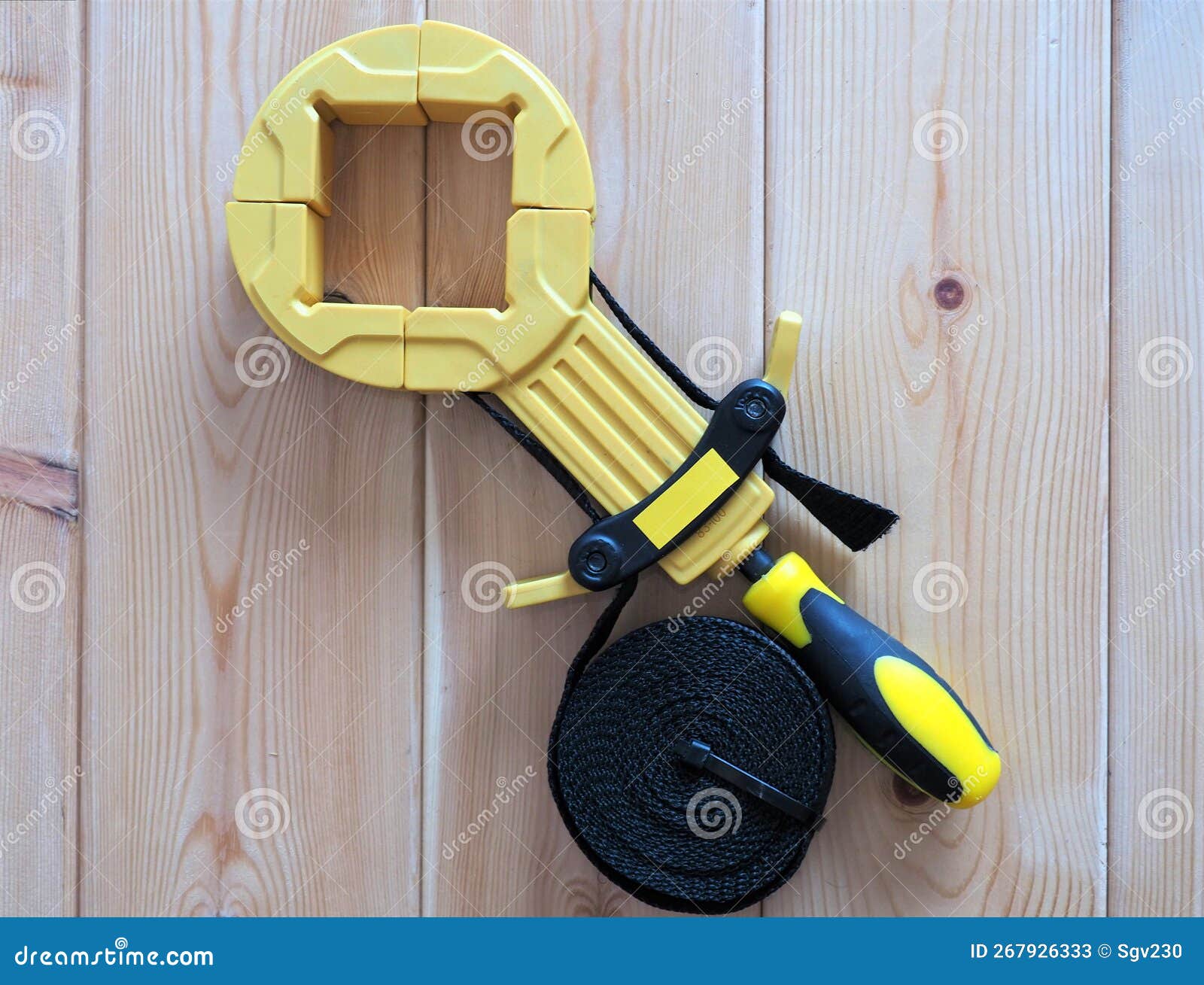 Corner Strap Clamp. Clamping Tools for Carpentry Work Stock Image Image of builder, band