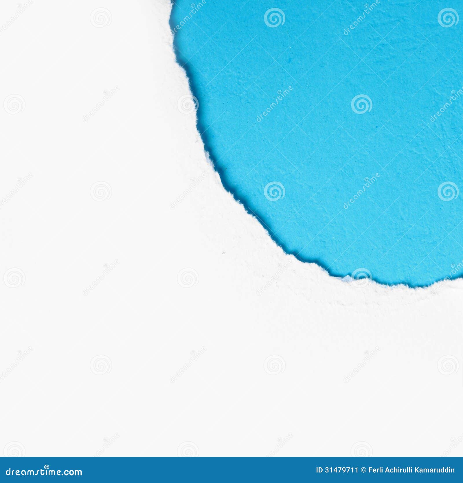 Corner White Torn Paper With Blue Background Stock Image - Image: 31479711