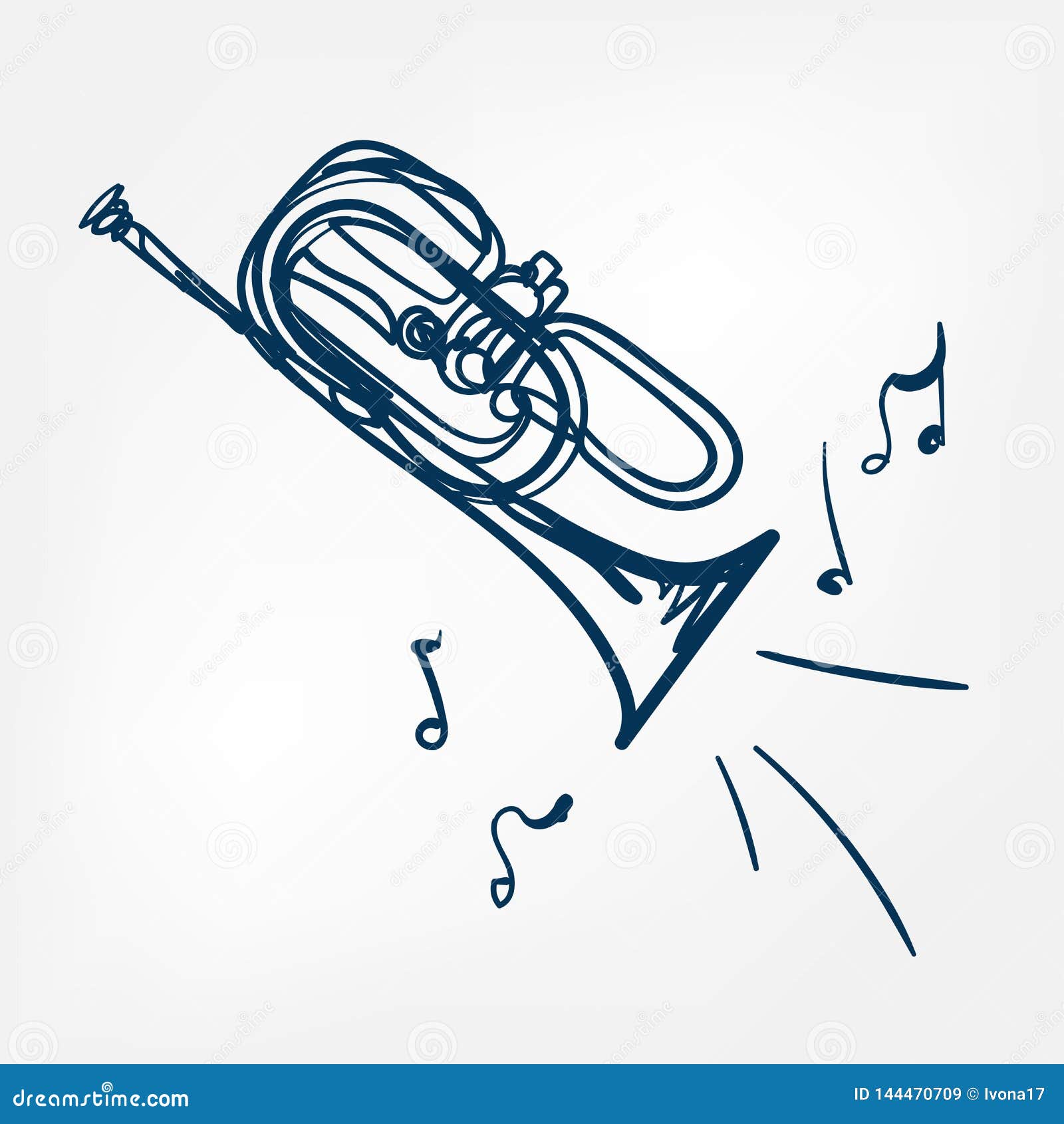 Sketch Line Vector Design Outline Blue Stock Vector