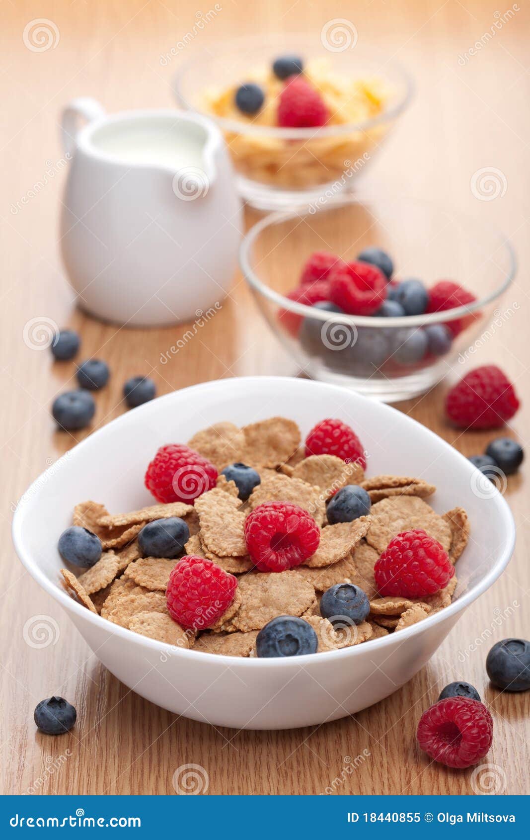 Cornflakes with Fresh Berries for Breakfast Stock Image Image of