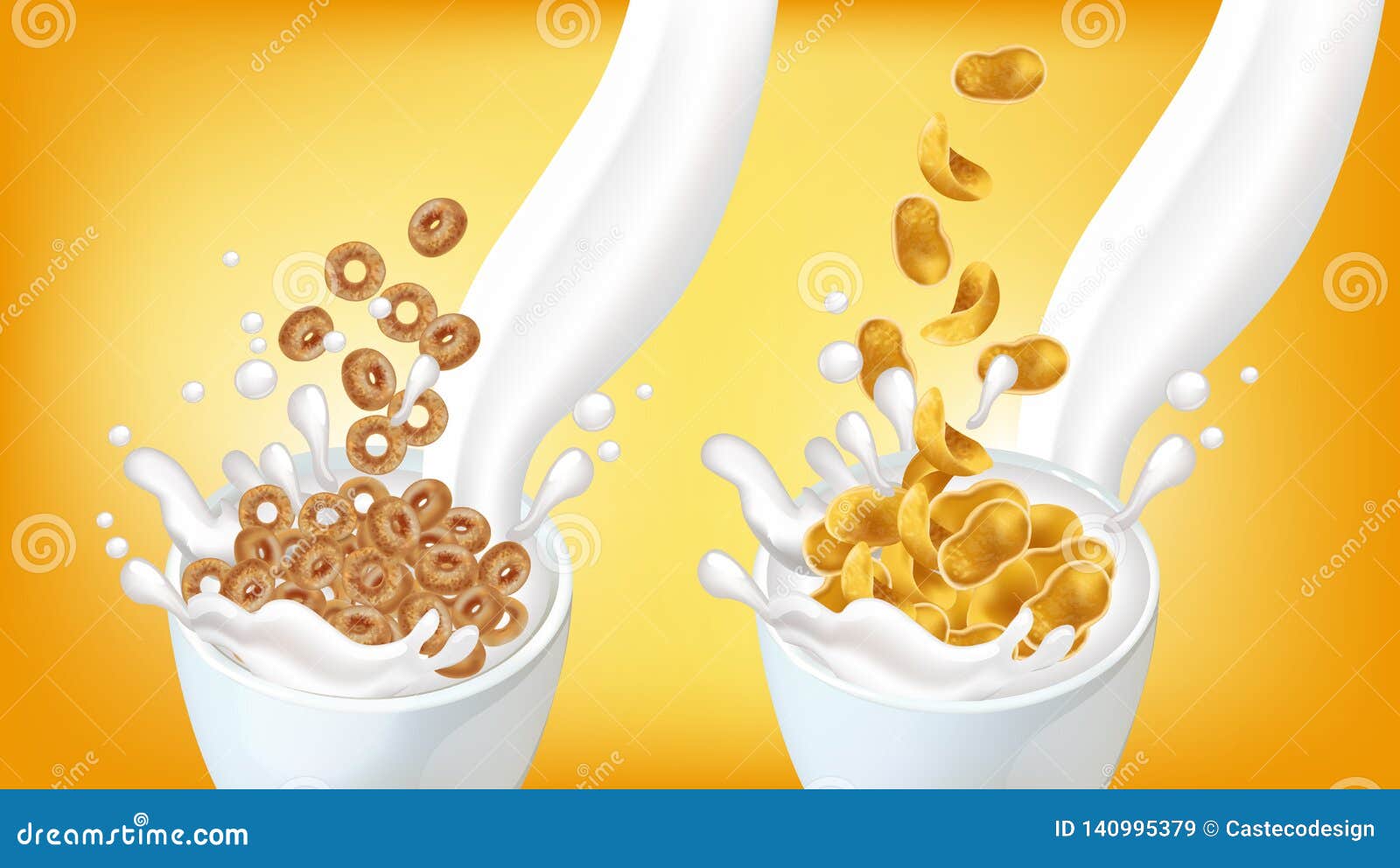 Download Cornflakes In Milk Splash Vector Realistic Mock Up ...