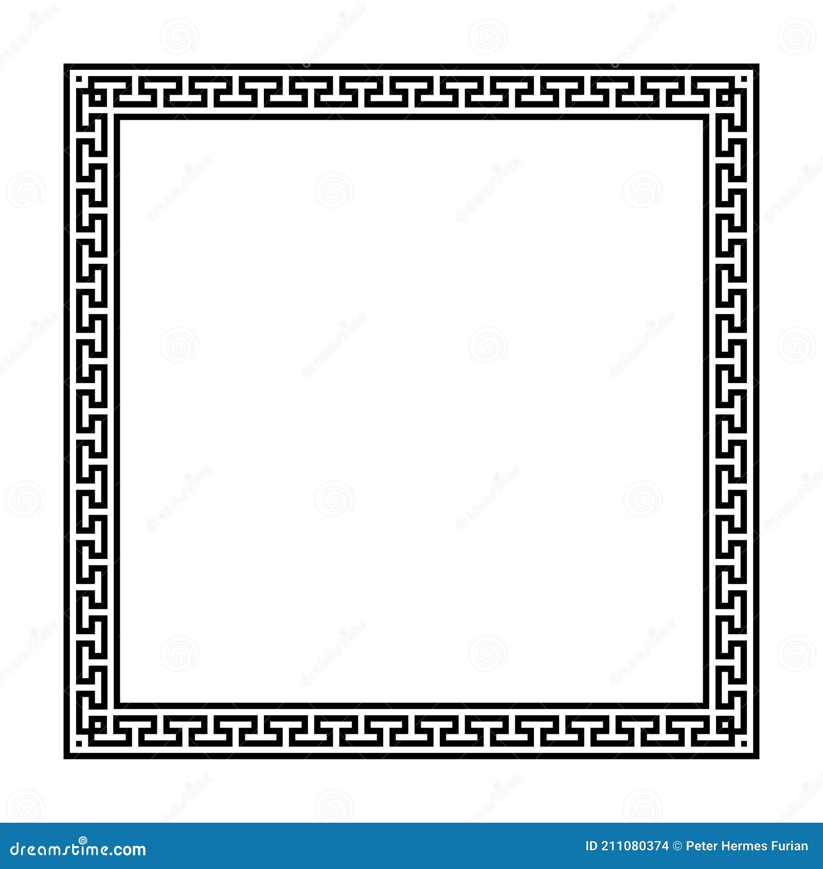 Cornice Quadrata Con Bordo Di Chiave Greca Di Pattern Di Sagoma Senza  Saldatura Illustrazione Vettoriale - Illustrazione di continuo, isolato:  211080374