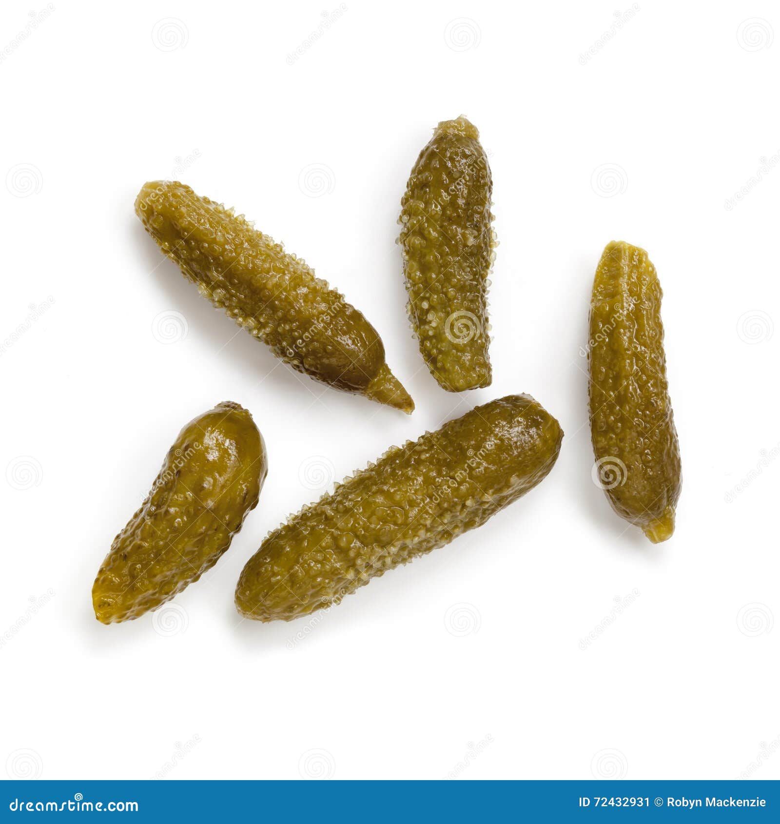 Cornichons Isolated on White Top View Stock Image Image of dill