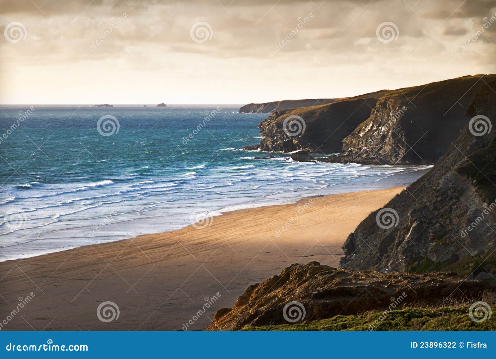 cornish coast near newquay, cornwall, england