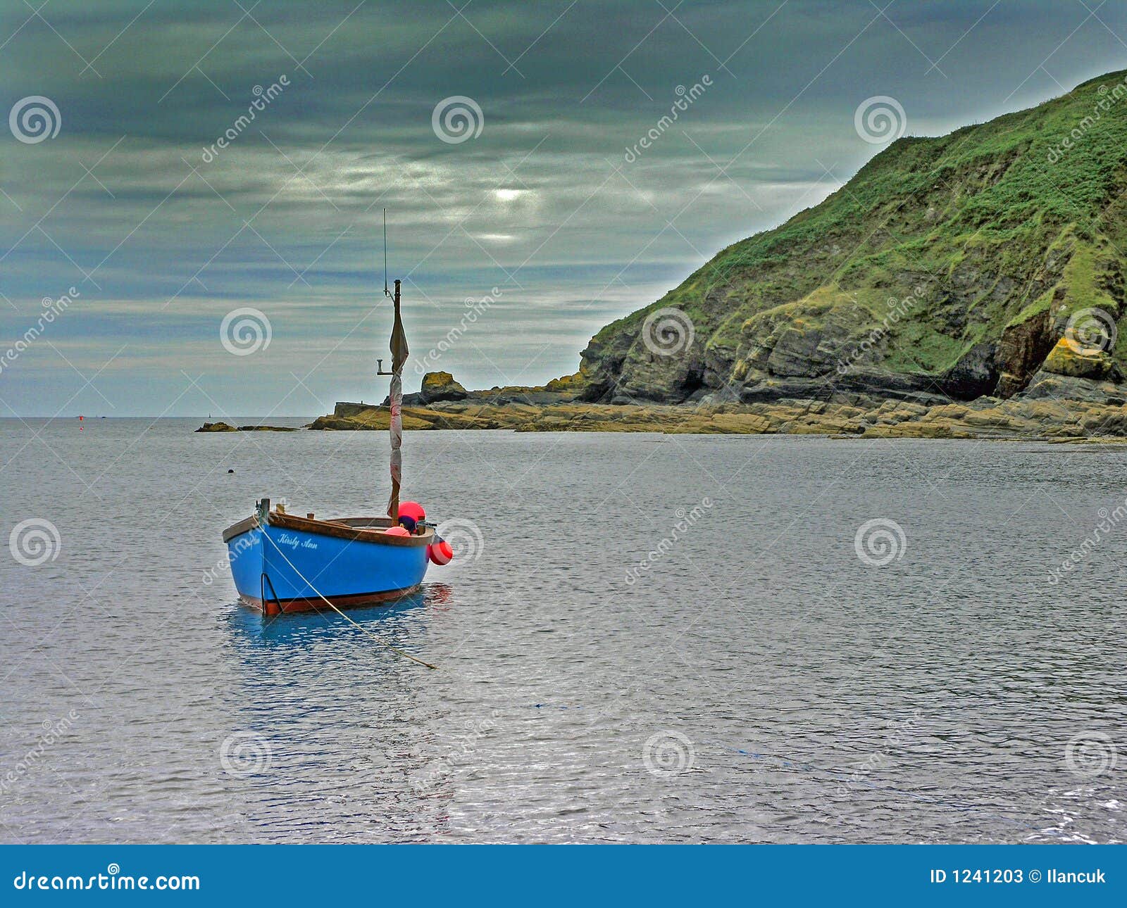 Cornish Fishing Boat stock image. Image of cove, clouds ...