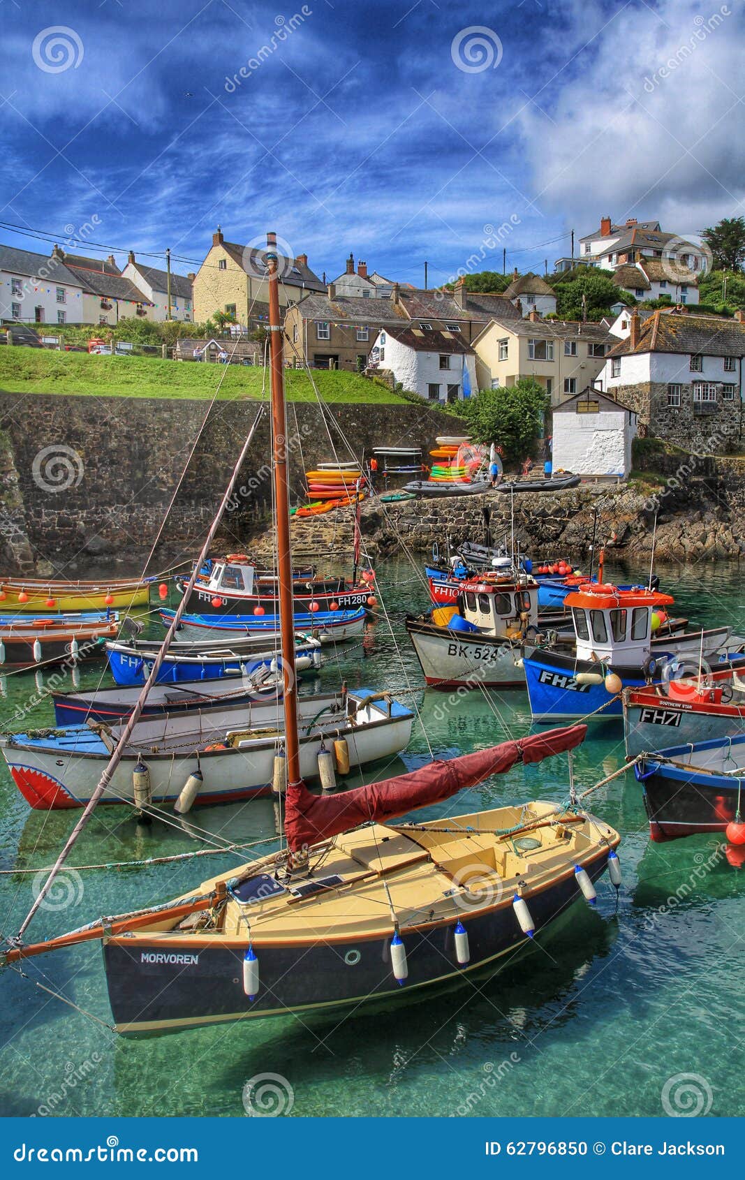 Cornish Fishing Village Editorial Image - Image: 62796850