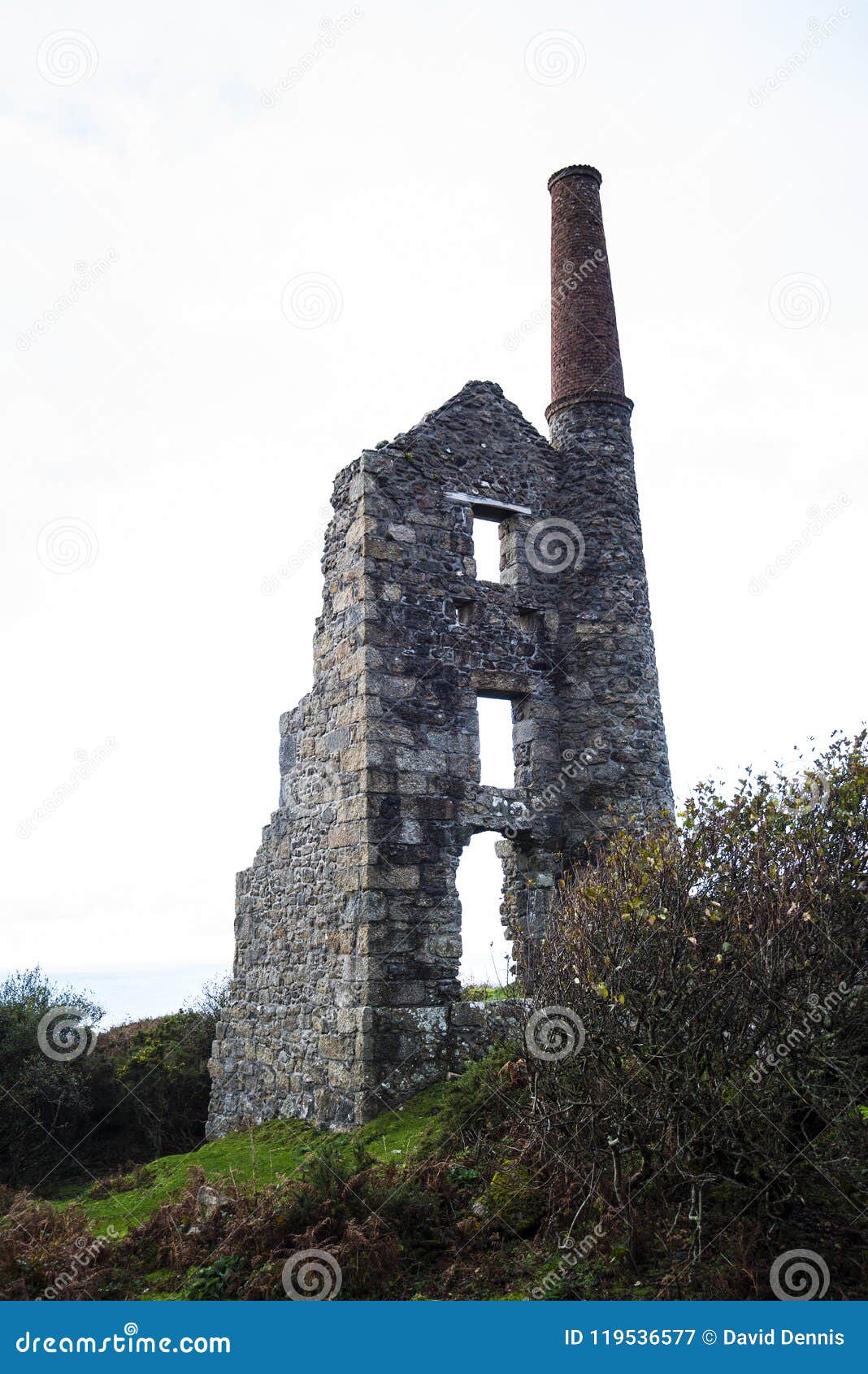 Cornish Tin Mine Ruins Cornwall, England Editorial Photography