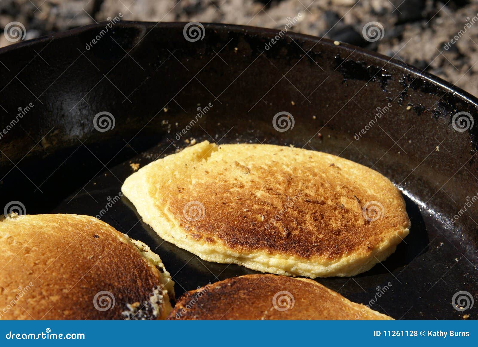 Cornmeal Pancakes stock photo. Image of golden, skillet 11261128