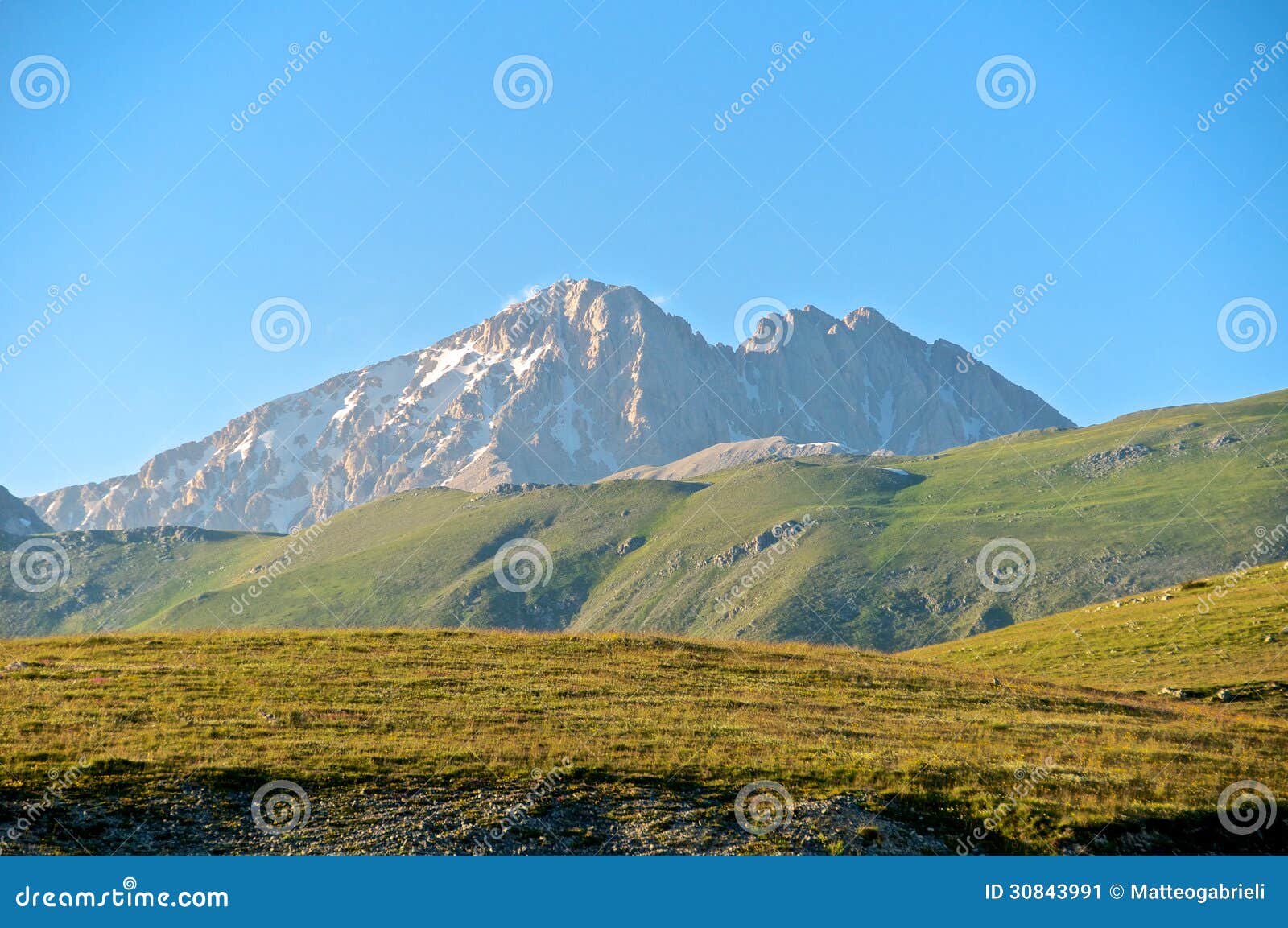 corno grande and corno piccolo peak, abruzzo, ital