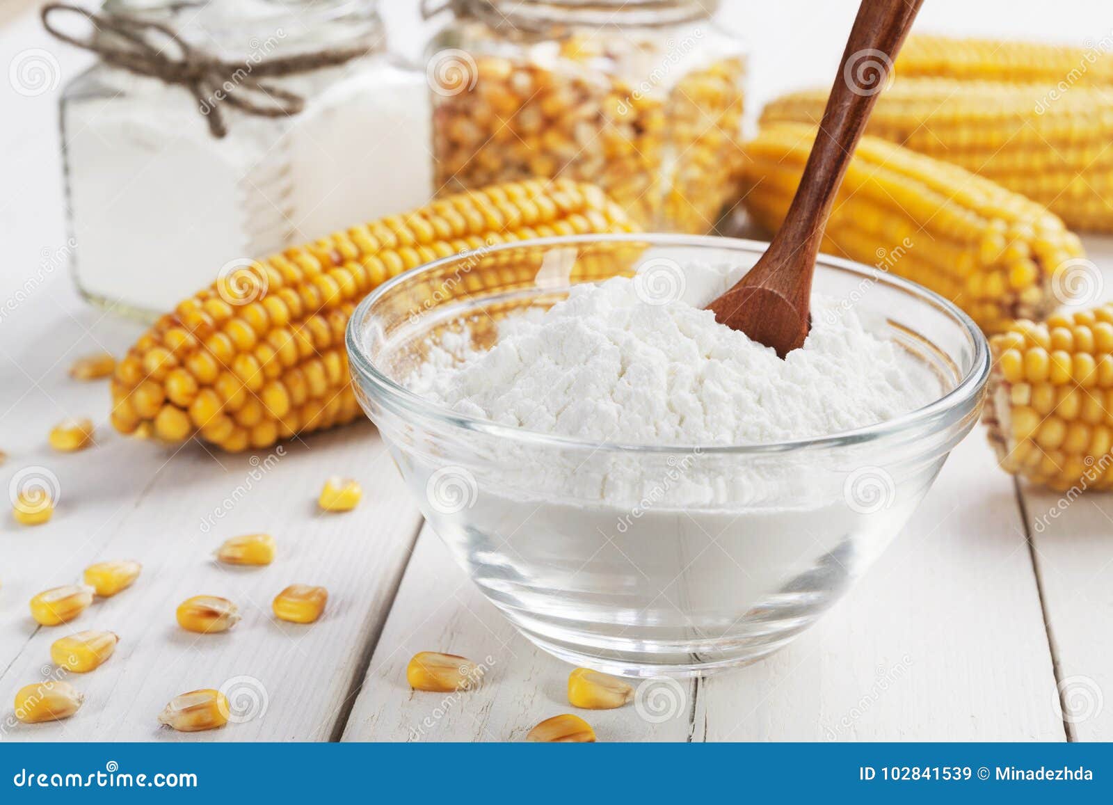 Cornstarch in the bowl stock image. Image of corn, nutrition 102841539