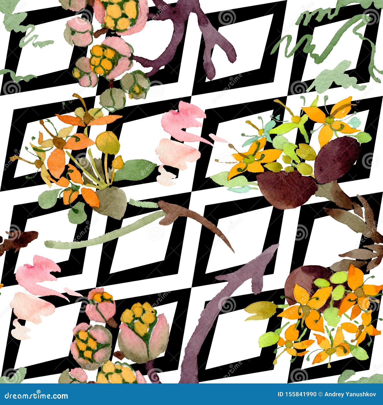 Cornus Mas Floral Botanical Flowers. Watercolor Background Illustration ...