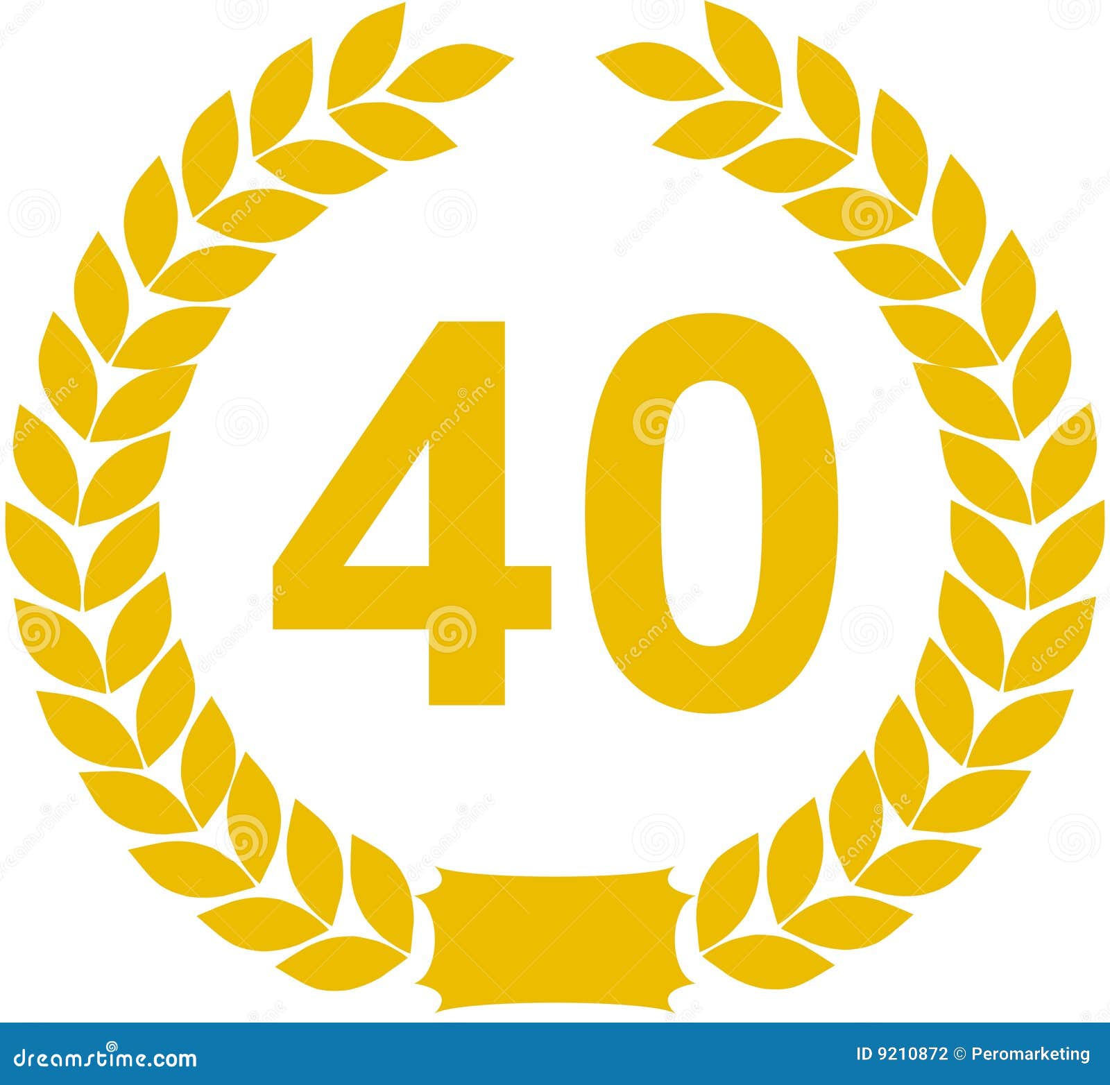 Corona Dell Alloro 40 Anni Illustrazione Vettoriale Illustrazione Di Fogli