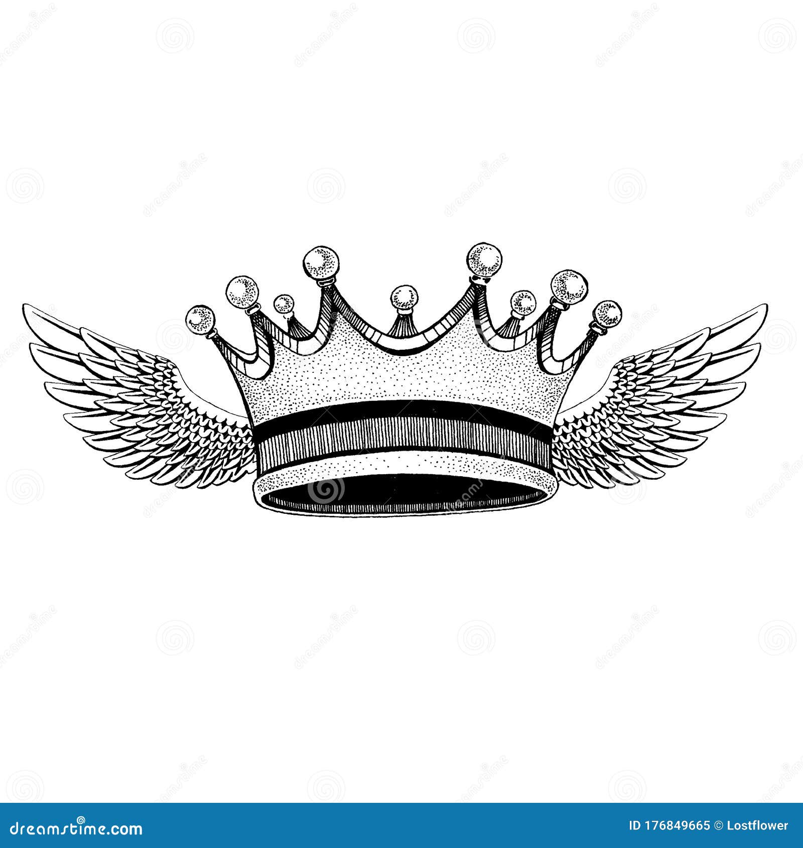 Corona. Emblema Genial Para Tatuaje De Tee Del Festival De Rock. Princesa Reina Rey. Ilustración del Vector - Ilustración de esfera, festival: 176849665
