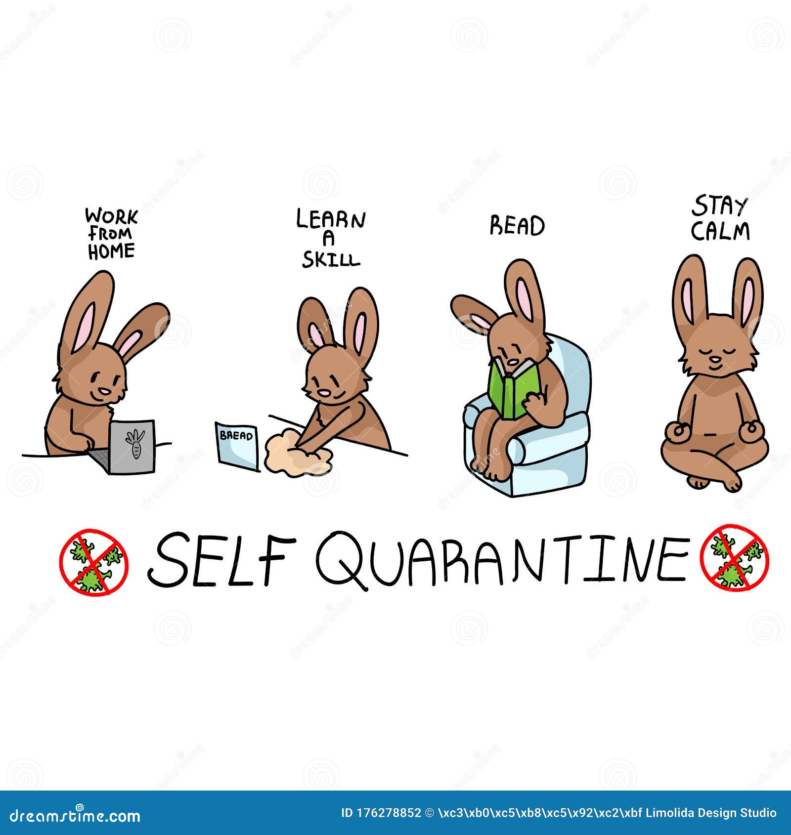 Download Corona Virus Covid 19 Self Quarantine Cute Bunny Activity ...