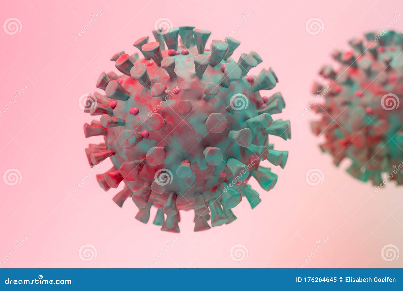 corona virus 3d rendering