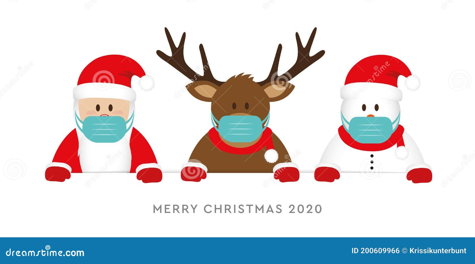 Download Corona Virus Kerstmis 2020 Met Schattige Herten Santa ...