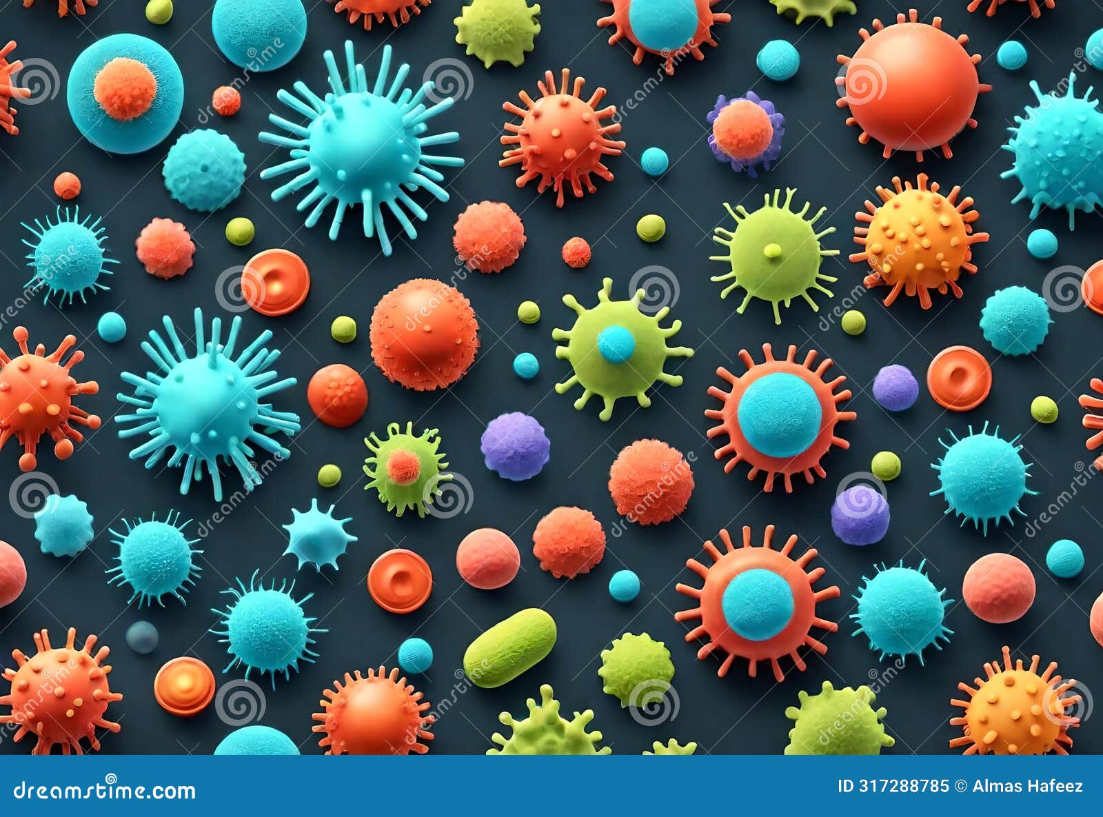 corona virus microorganisms in abstract biological background