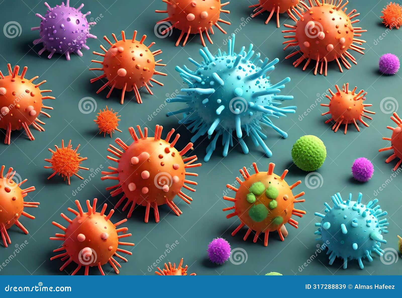 corona virus microorganisms in abstract biological background