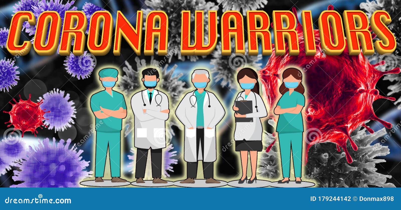 Corona Warriors Doctors And Health Professionals Stock ...