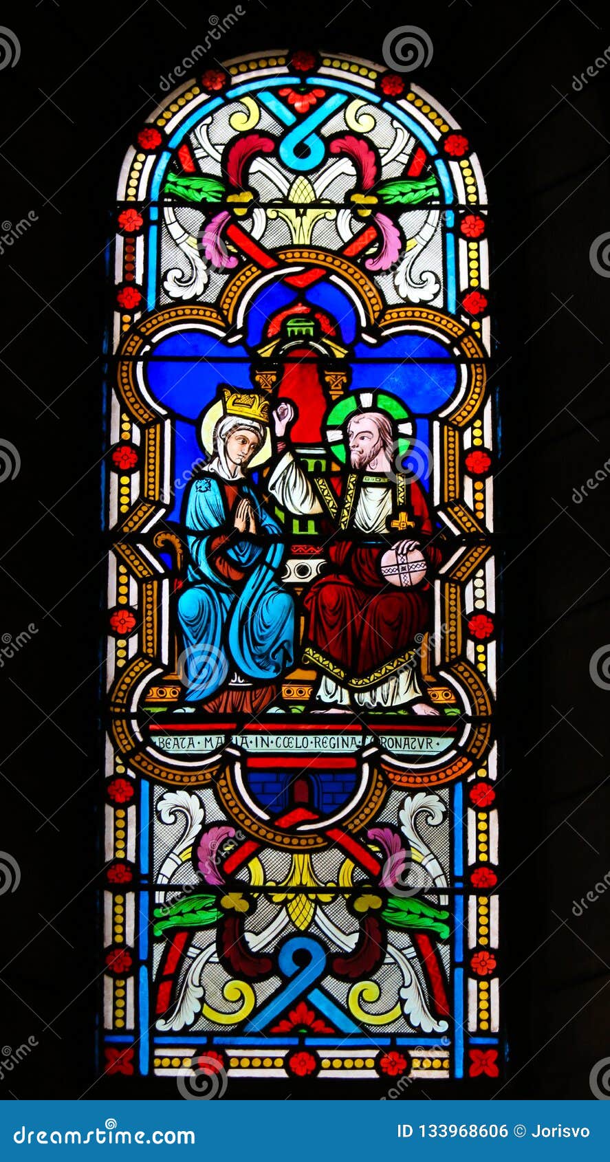 Coronation of Mother Mary by Jesus Christ in Heaven Stock Photo - Image ...